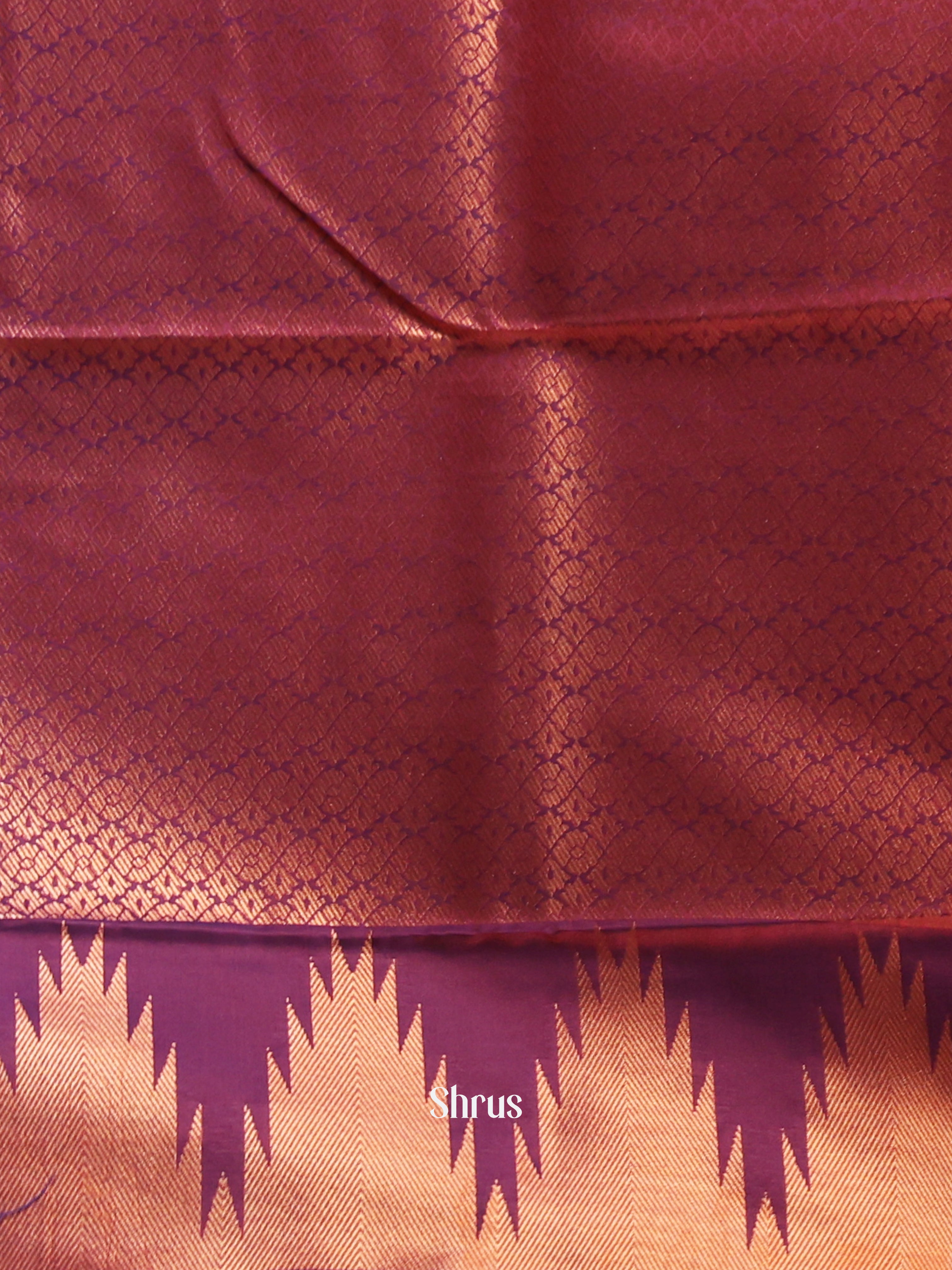 Pink & Purple - Semi Kanchipuram Saree - Shop on Shrus.com