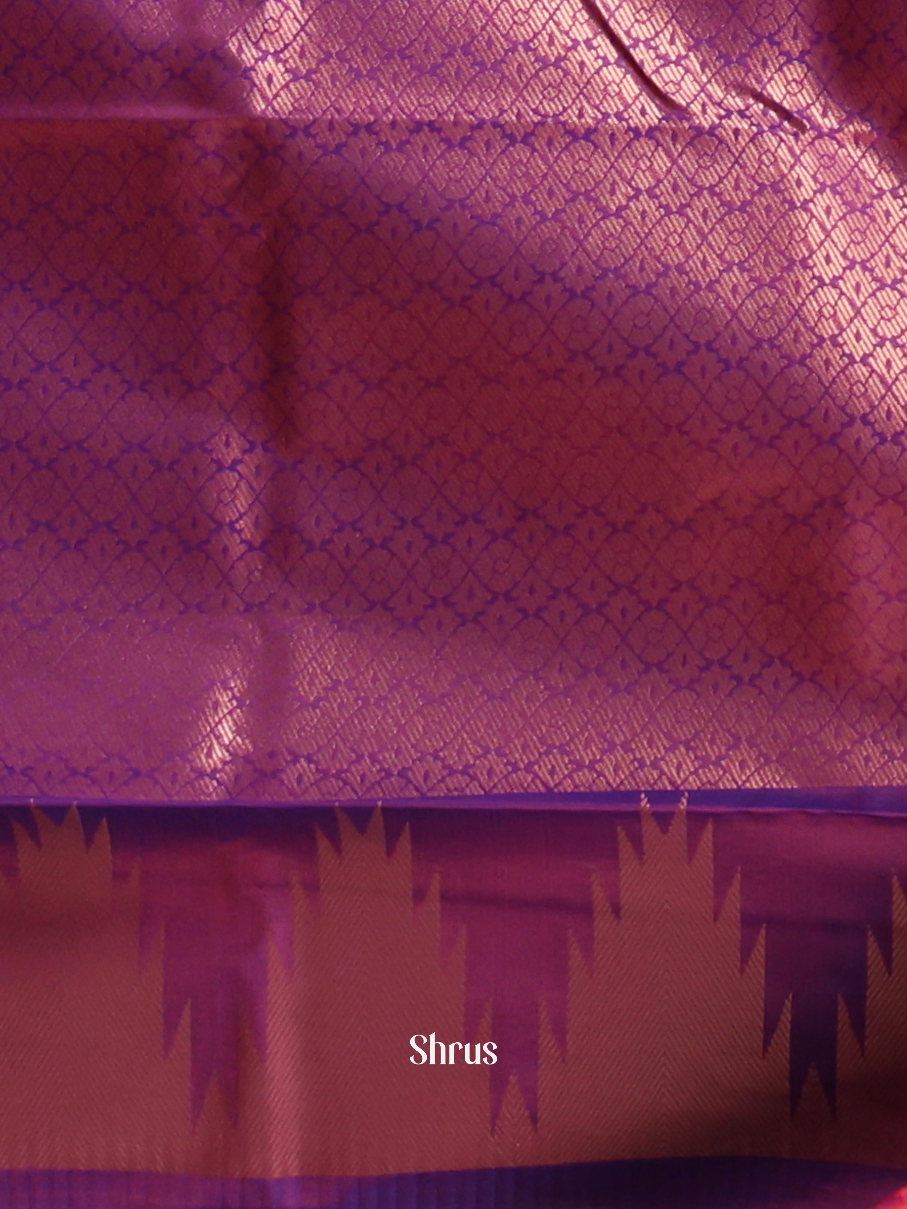 REd & Purple - Semi Kanchipuram Saree - Shop on Shrus.com