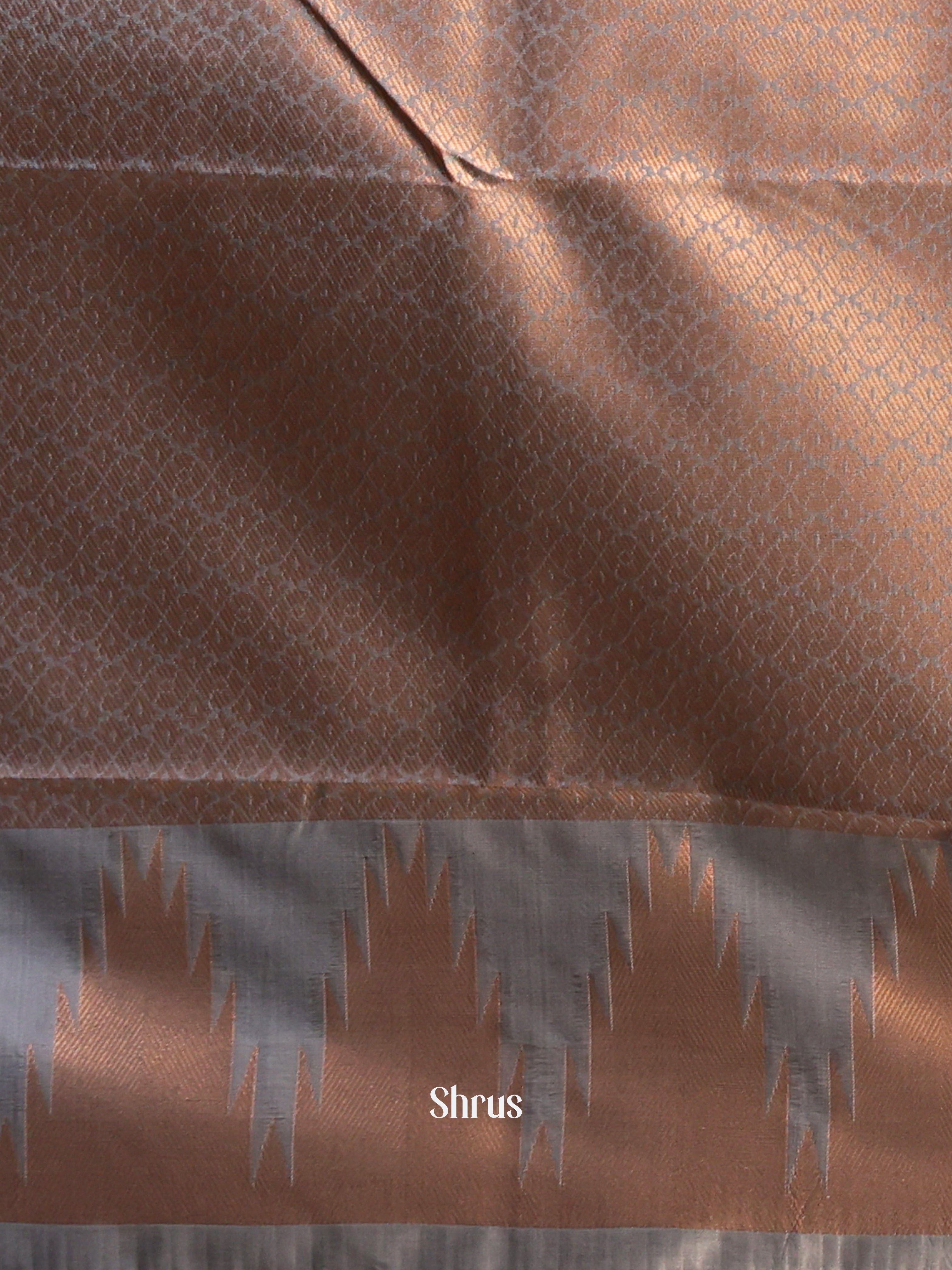 Violet & Grey - Semi Kanchipuram Saree - Shop on Shrus.com