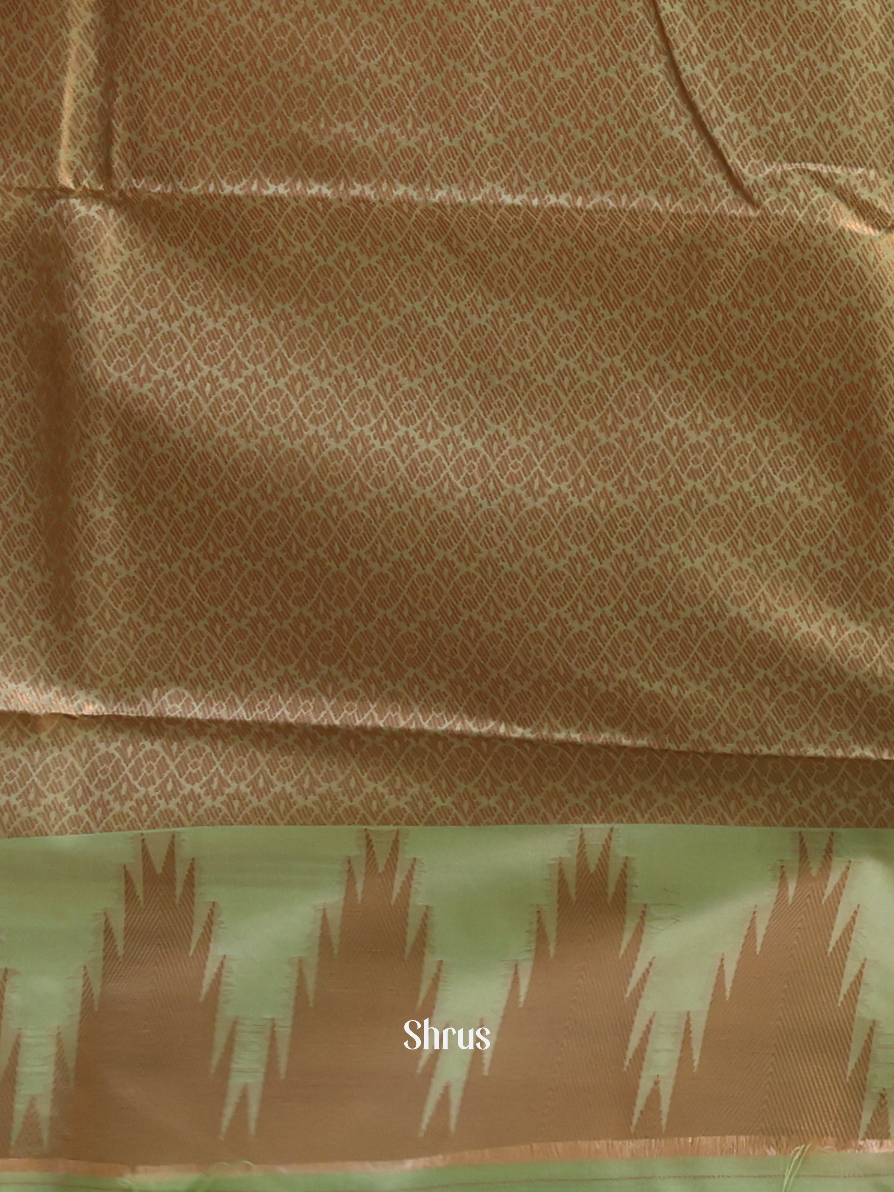 Pink & Green - Semi Kanchipuram Saree - Shop on Shrus.com