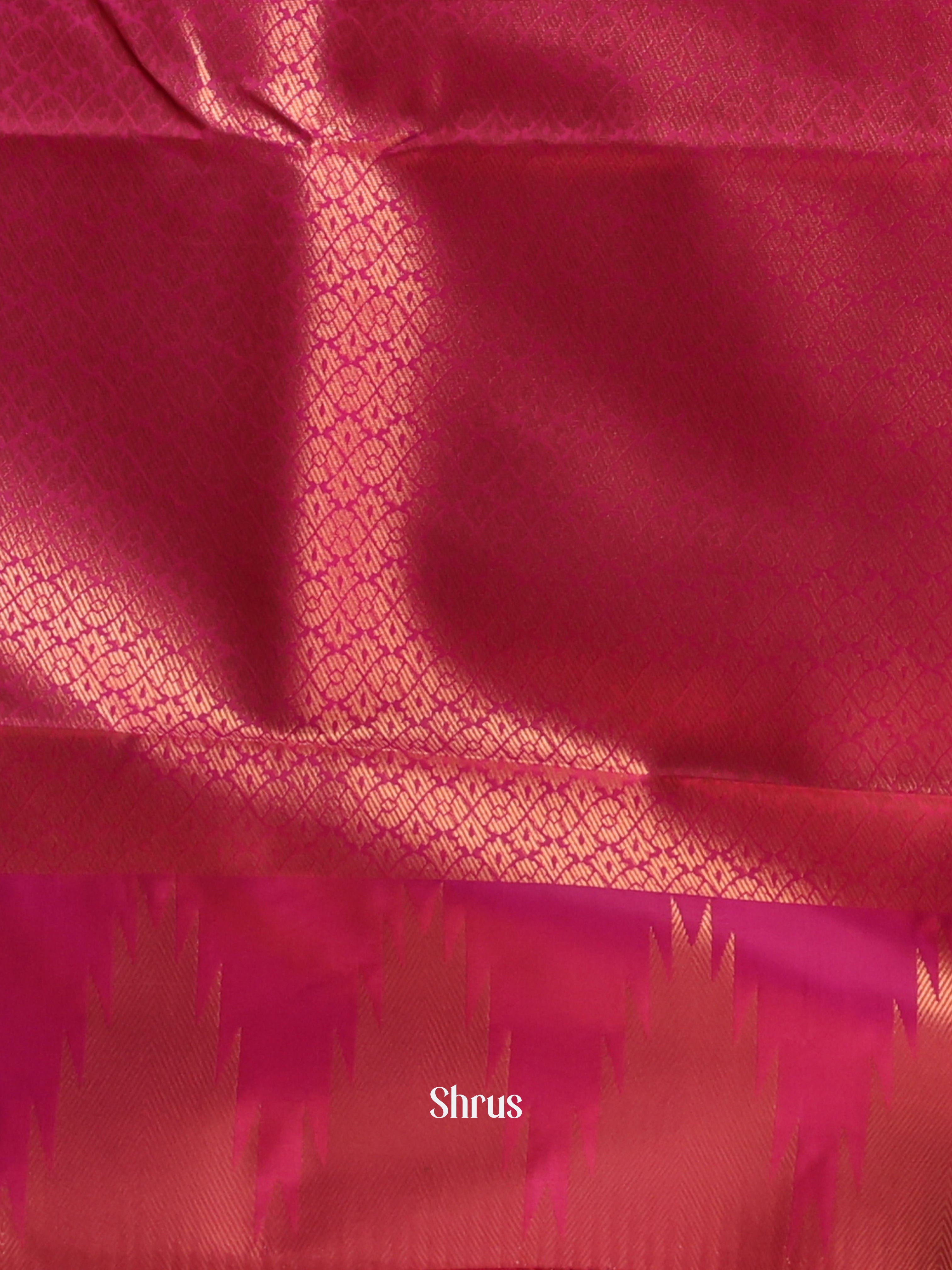 Grey & Pink - Semi Kanchipuram Saree - Shop on Shrus.com