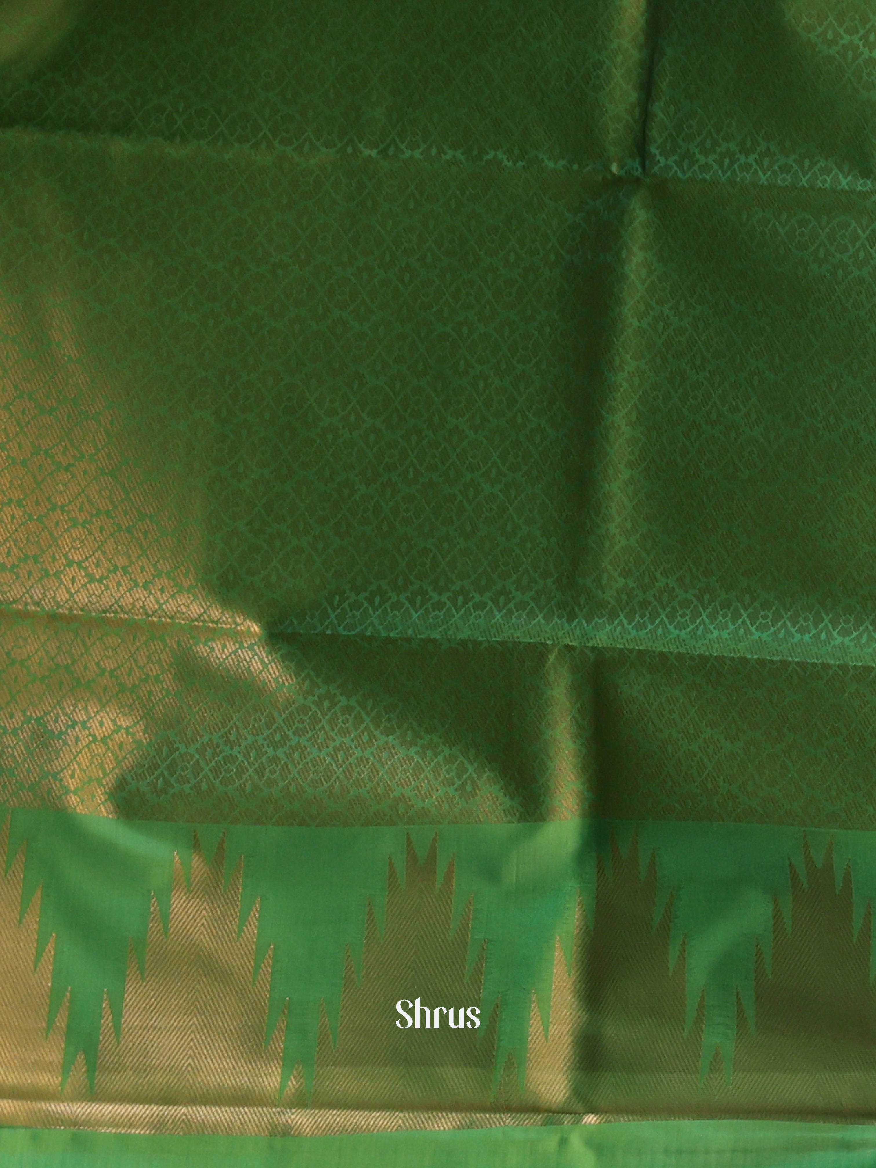 Blue & Green - Semi Kanchipuram Saree - Shop on Shrus.com