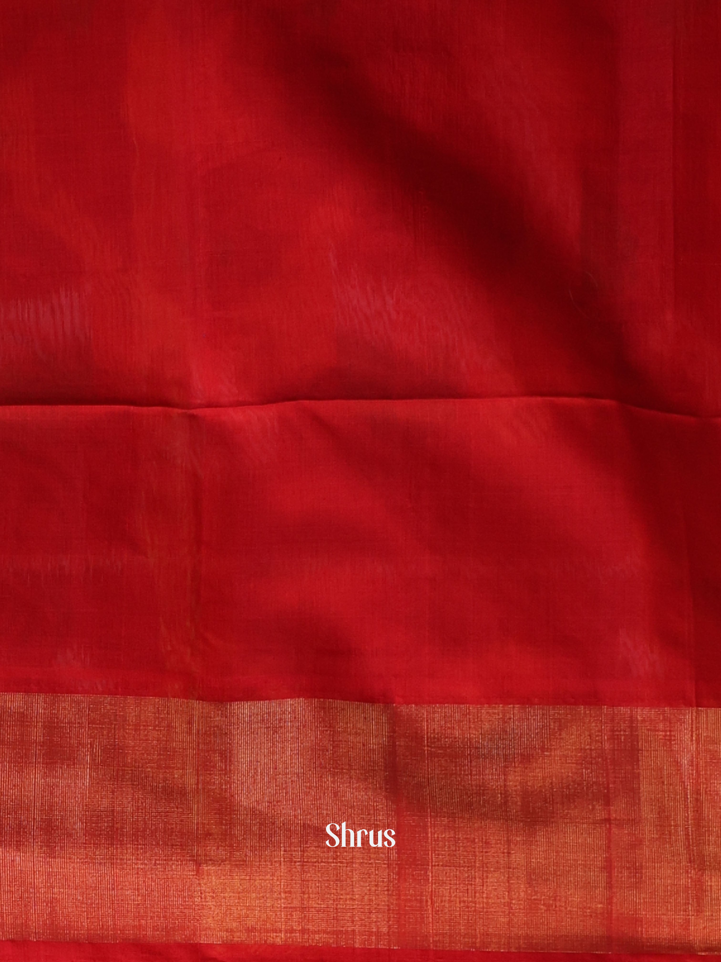 Blue & Red - Pochampally sico Saree - Shop on Shrus.com