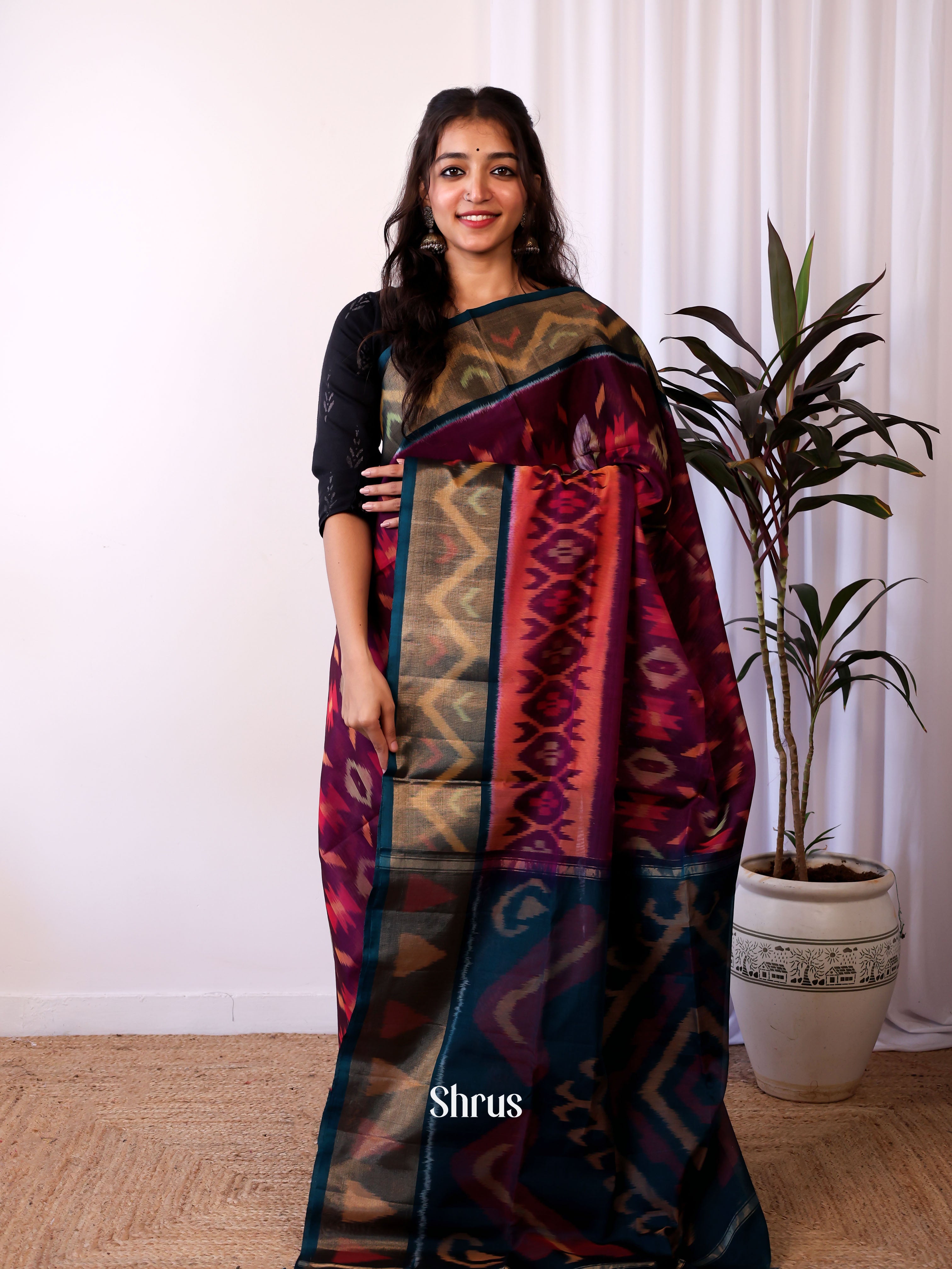 CJS09846 - Pochampally sico Saree - Shop on Shrus.com