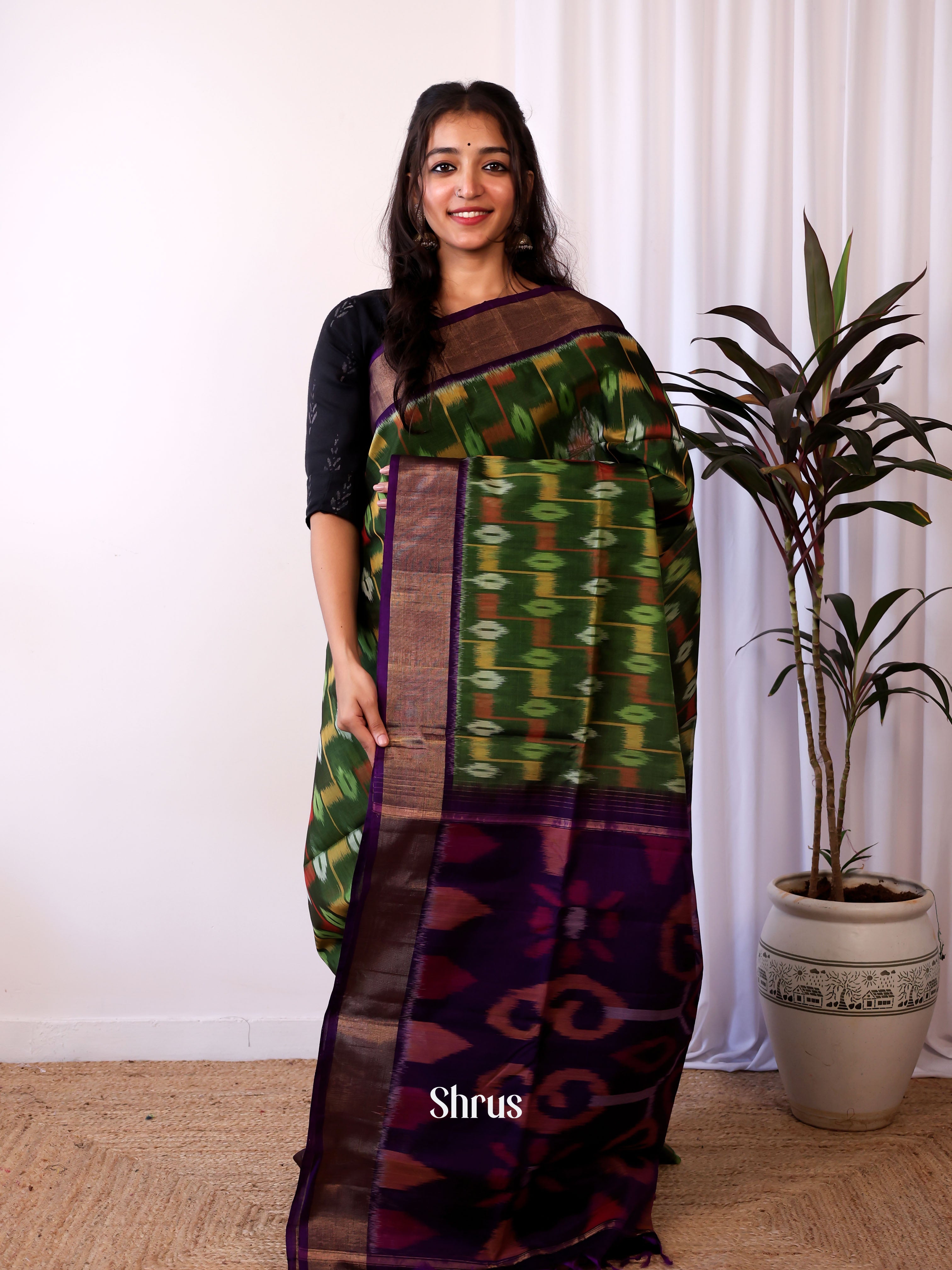 CJS09913 - Pochampally sico Saree - Shop on Shrus.com