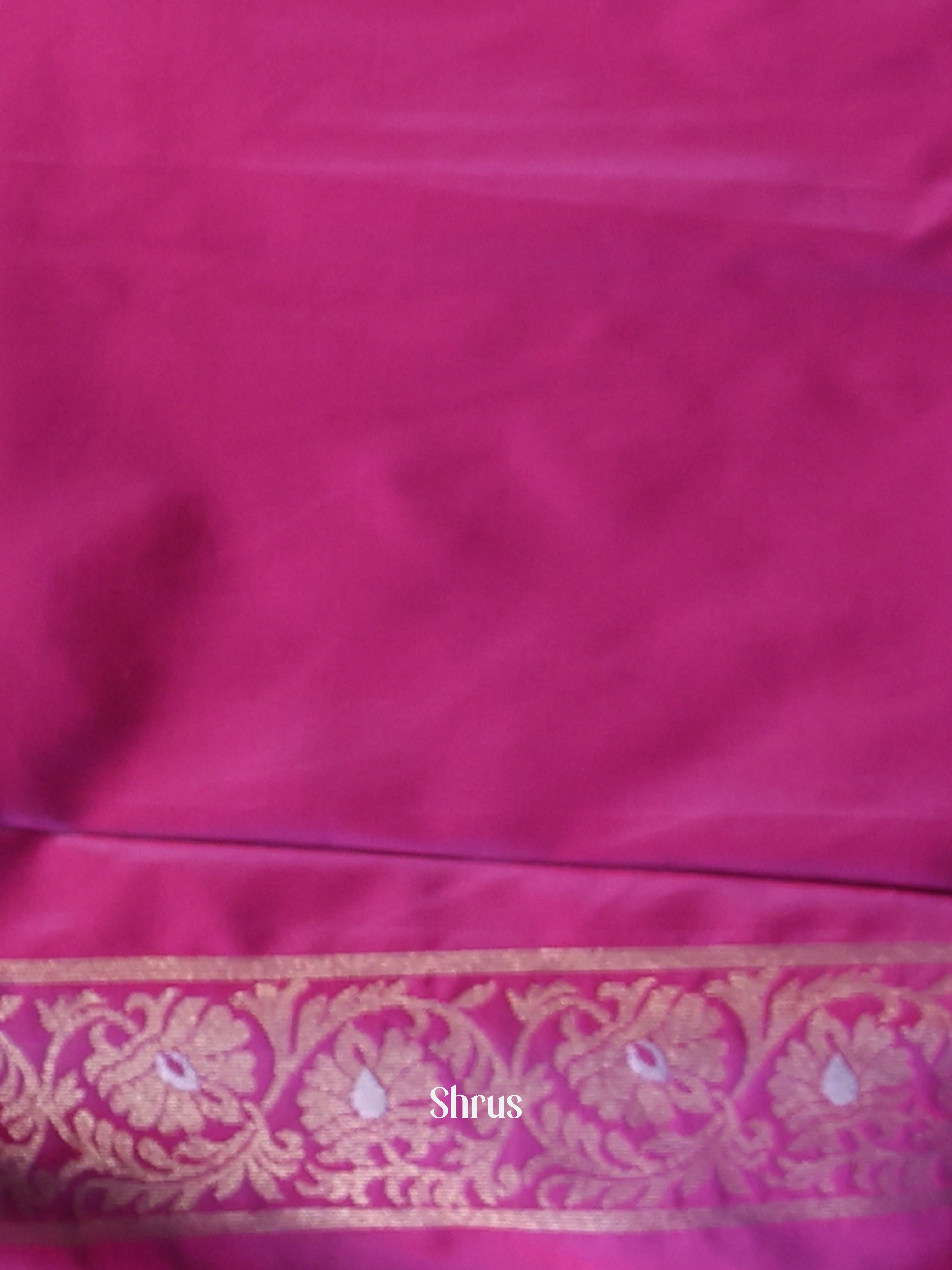 Blue & Majenta- Semi Softsilk Saree - Shop on Shrus.com