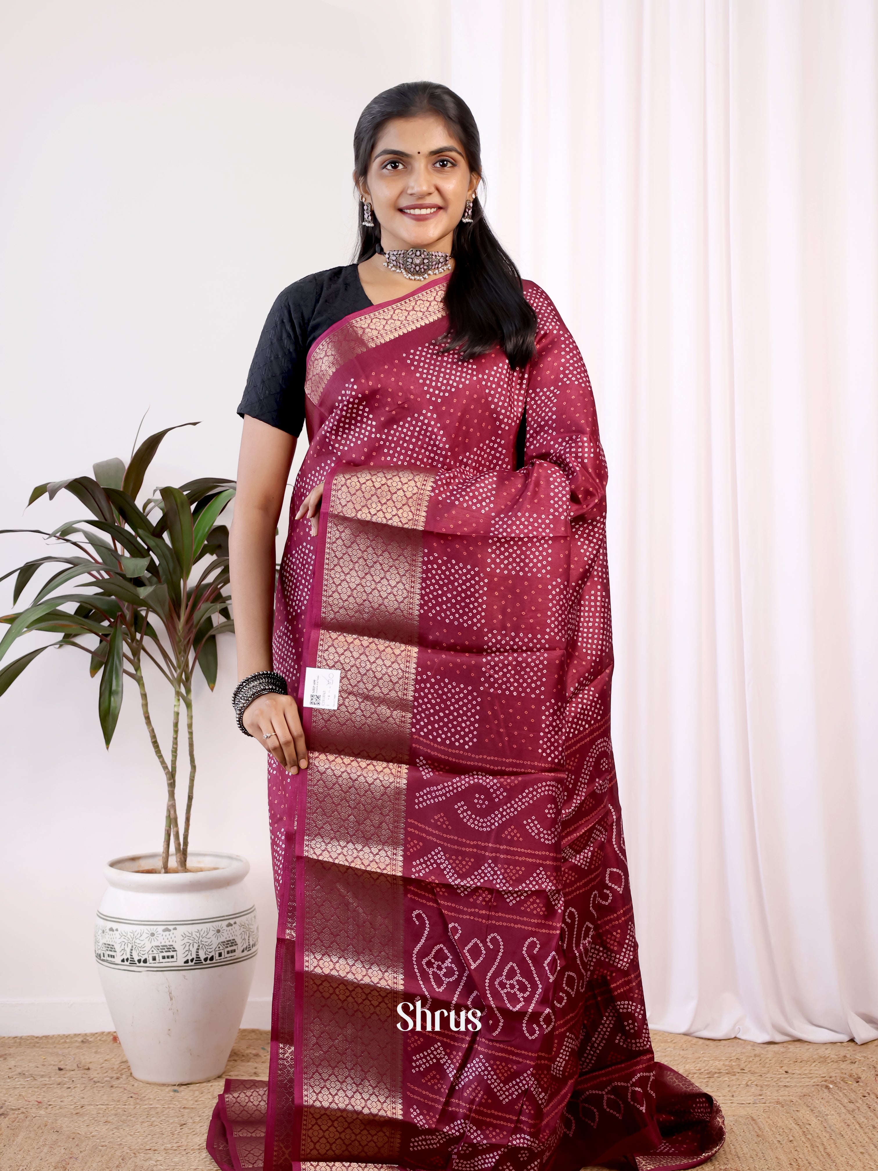CJS10043 - Semi Crepe Saree - Shop on Shrus.com