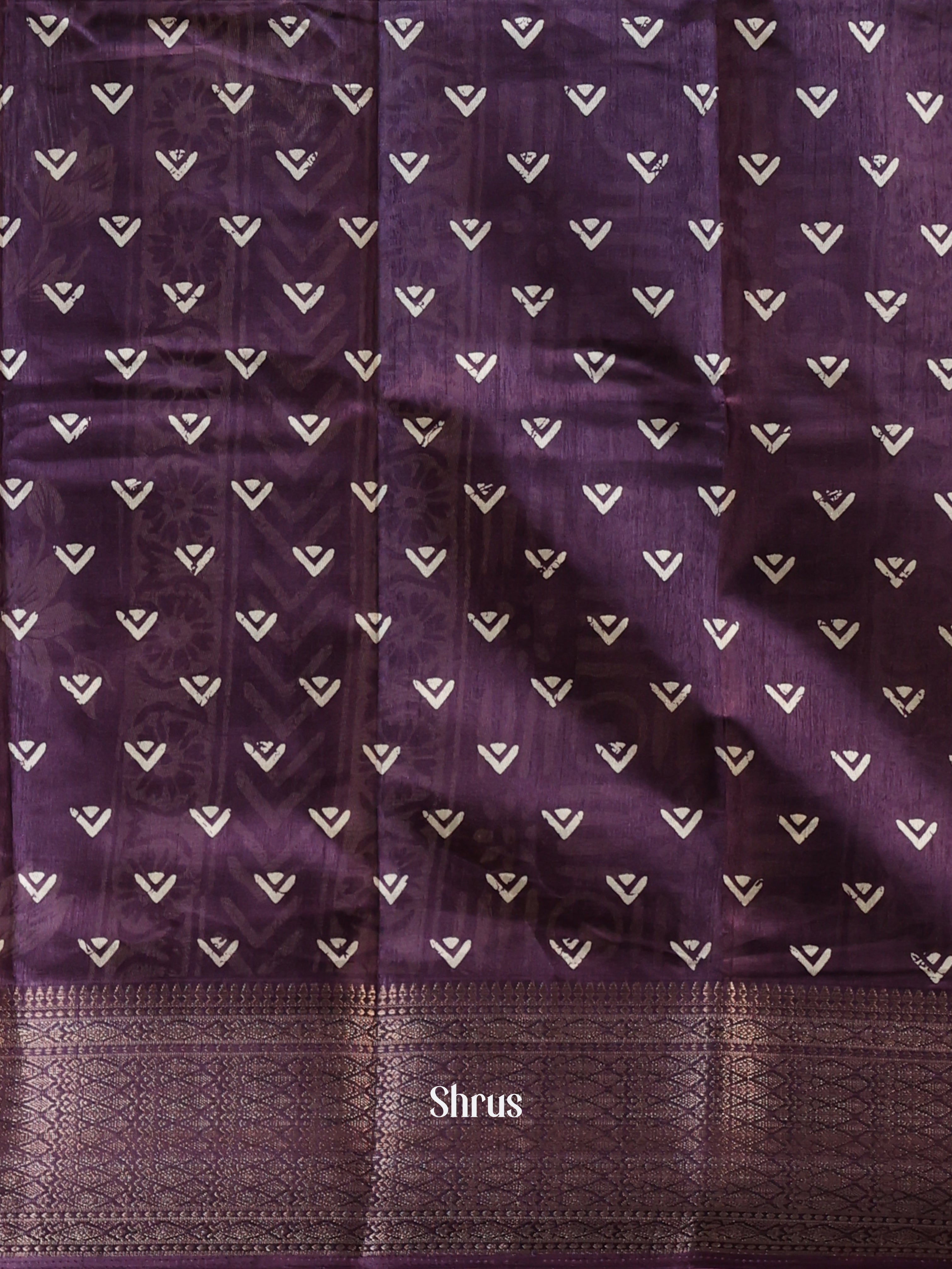 Purple- Semi Crepe Saree - Shop on Shrus.com