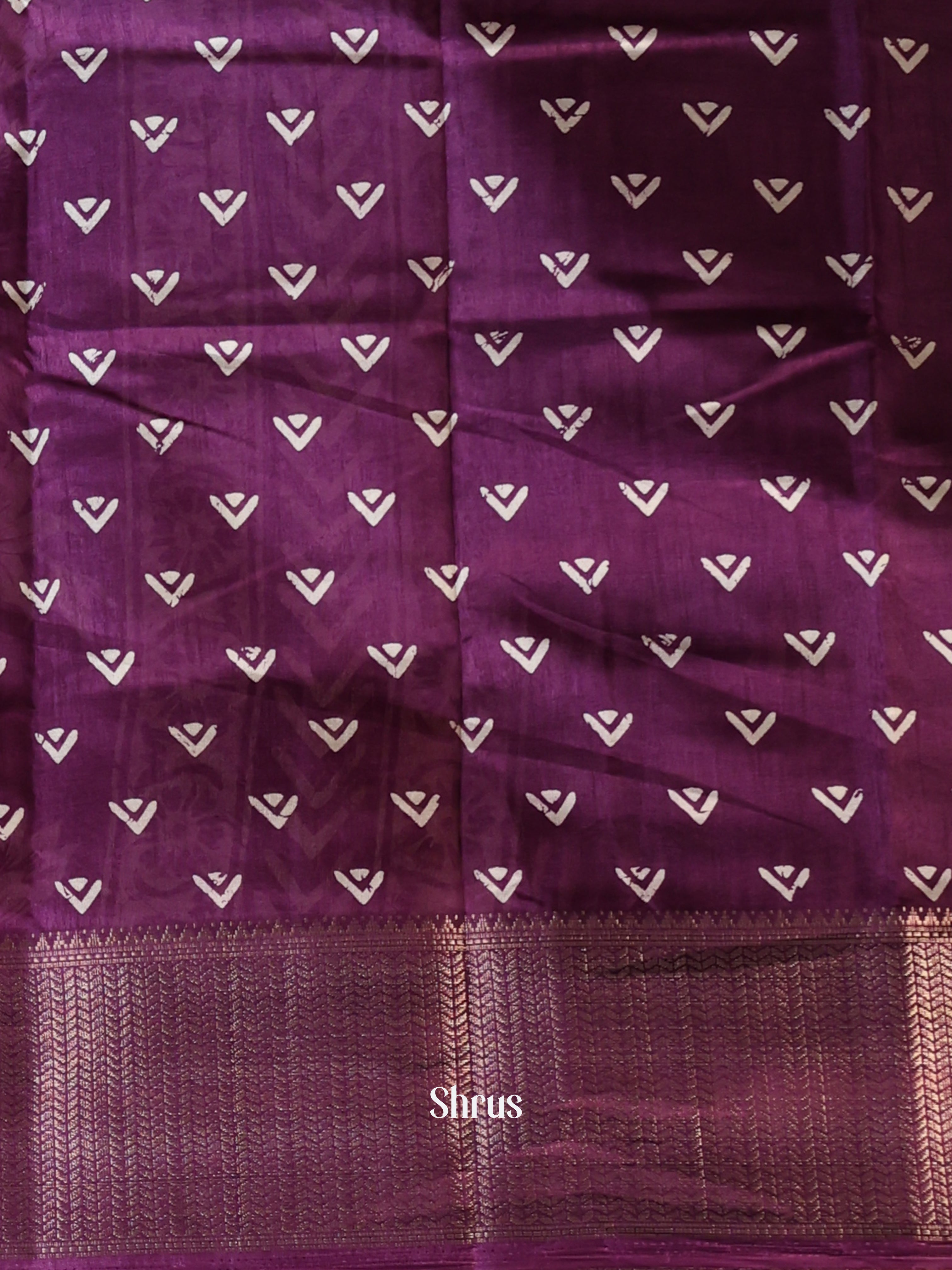 Purple- Semi Crepe Saree - Shop on Shrus.com