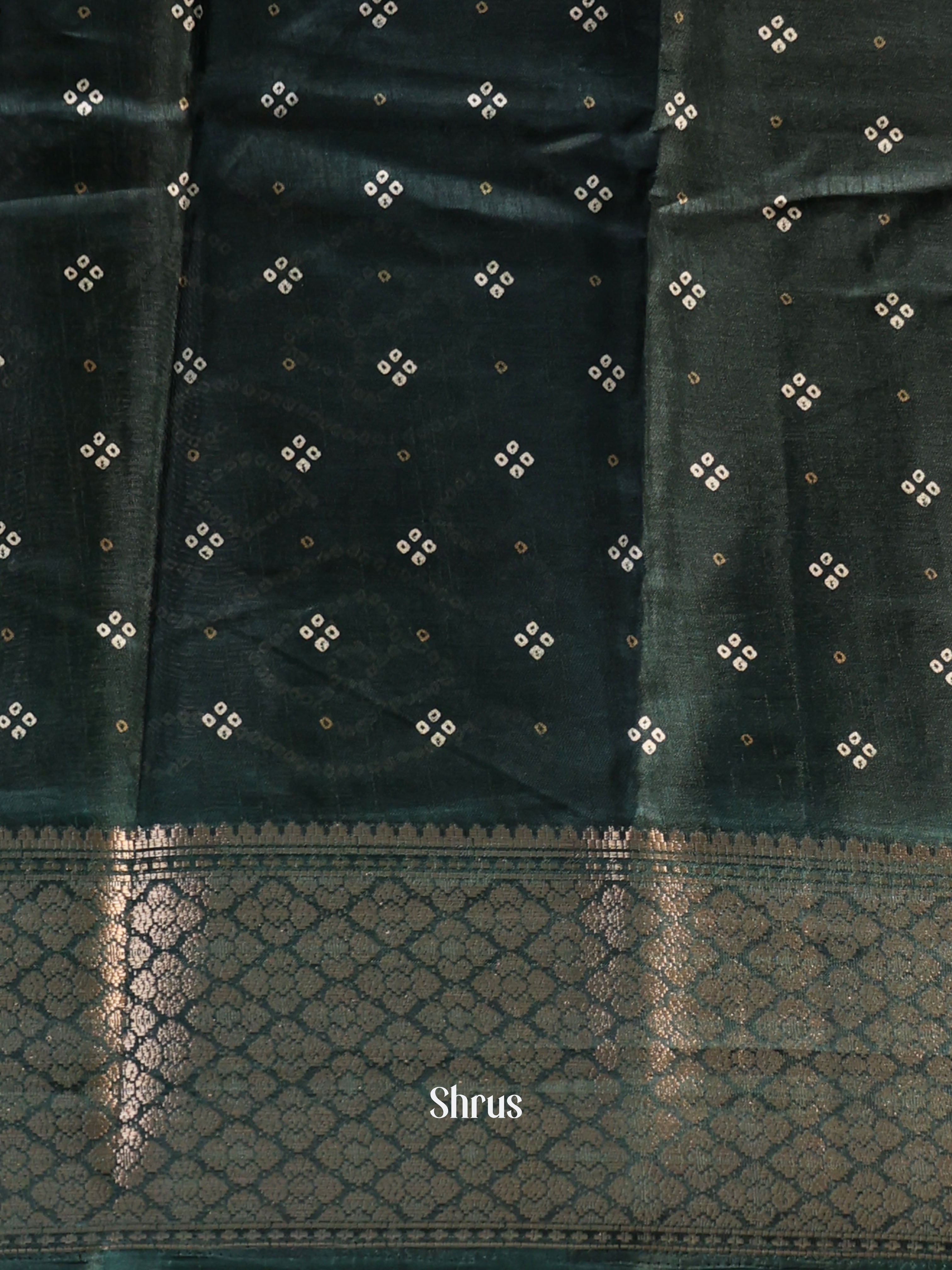 Green- Semi Crepe Saree - Shop on Shrus.com