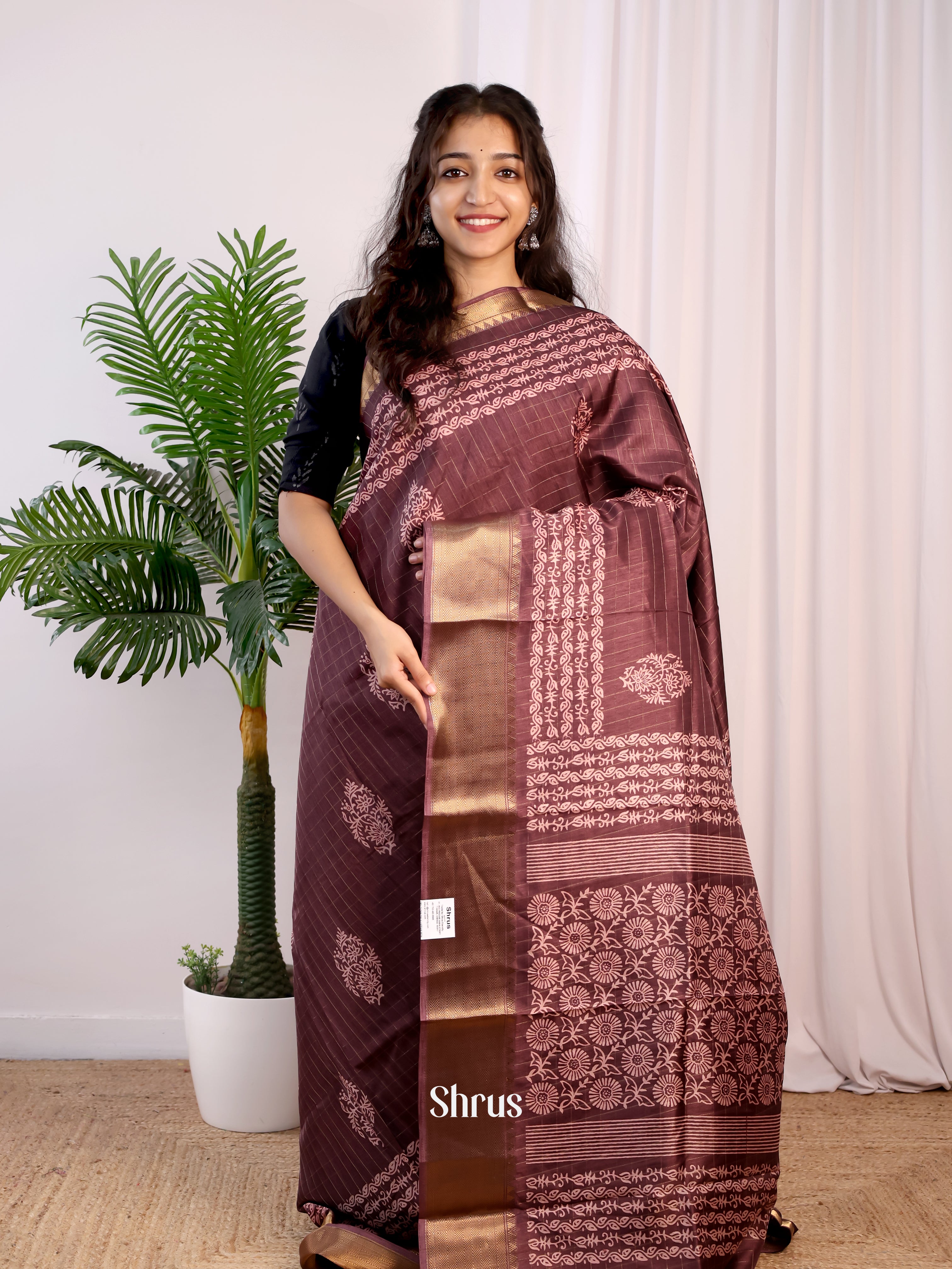 CJS10115 - Semi Crepe Saree - Shop on Shrus.com