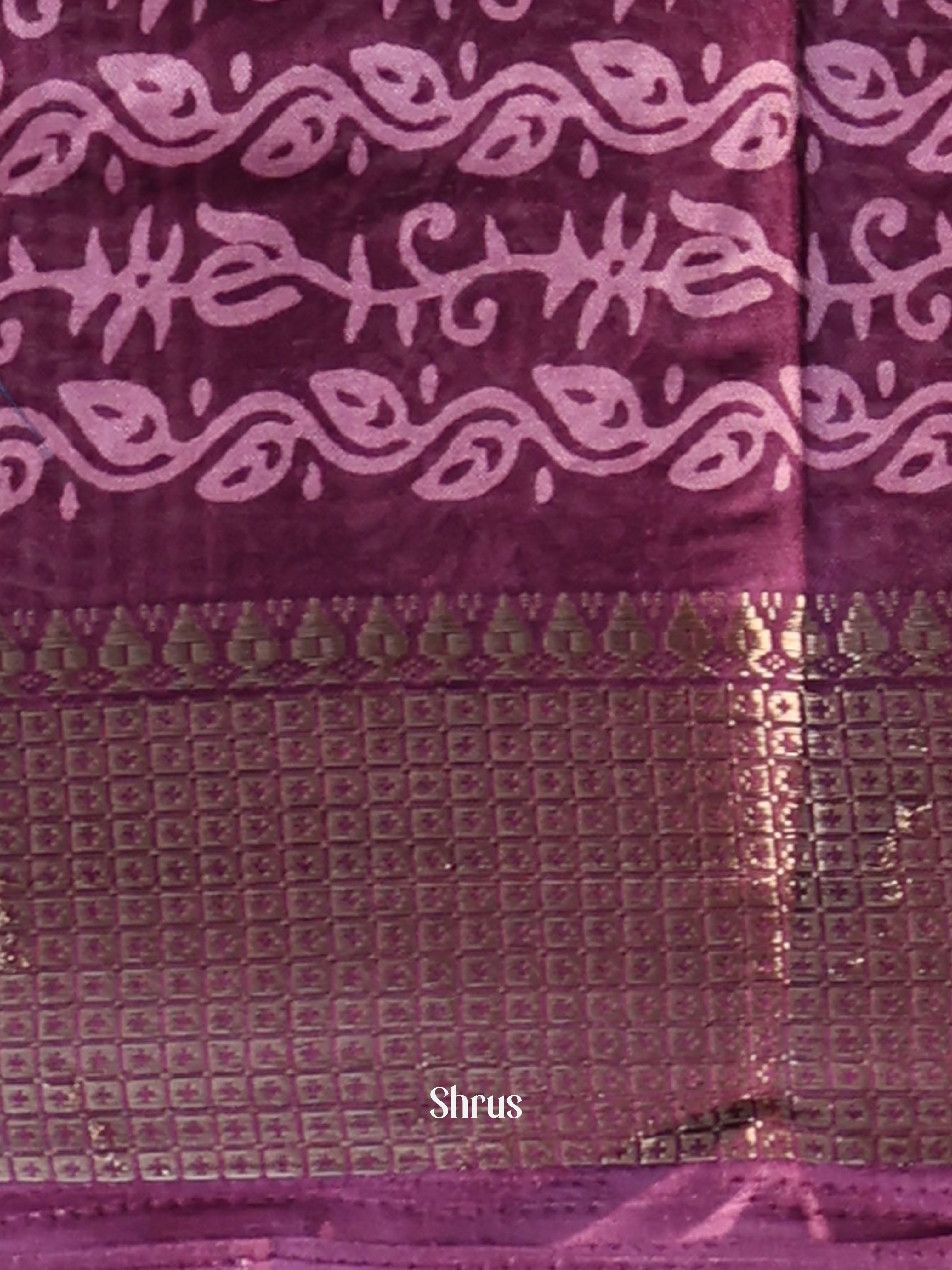 Purple- Semi Crepe Saree - Shop on Shrus.com
