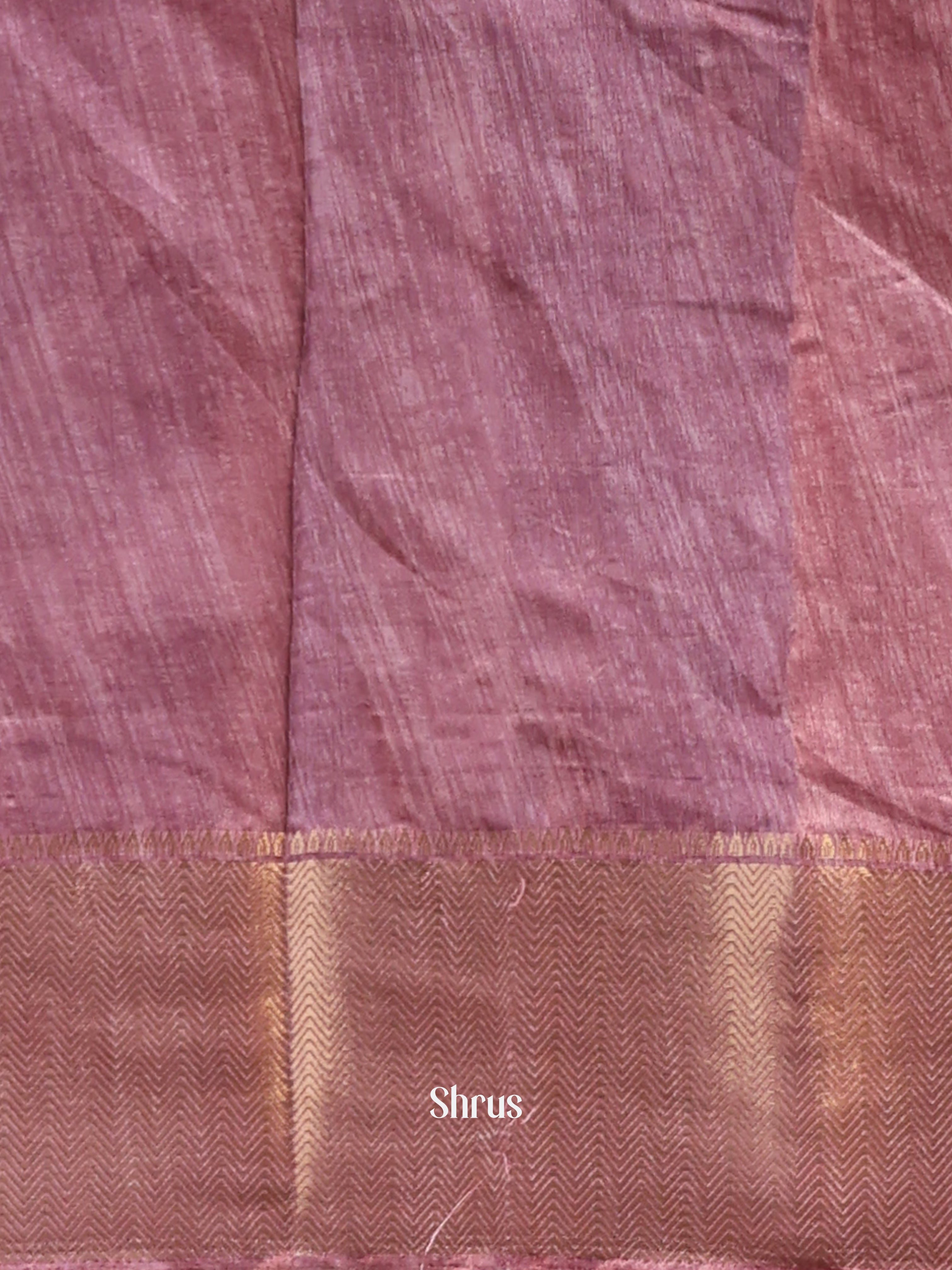 Cream & Onion Pink - Semi Crepe Saree - Shop on Shrus.com