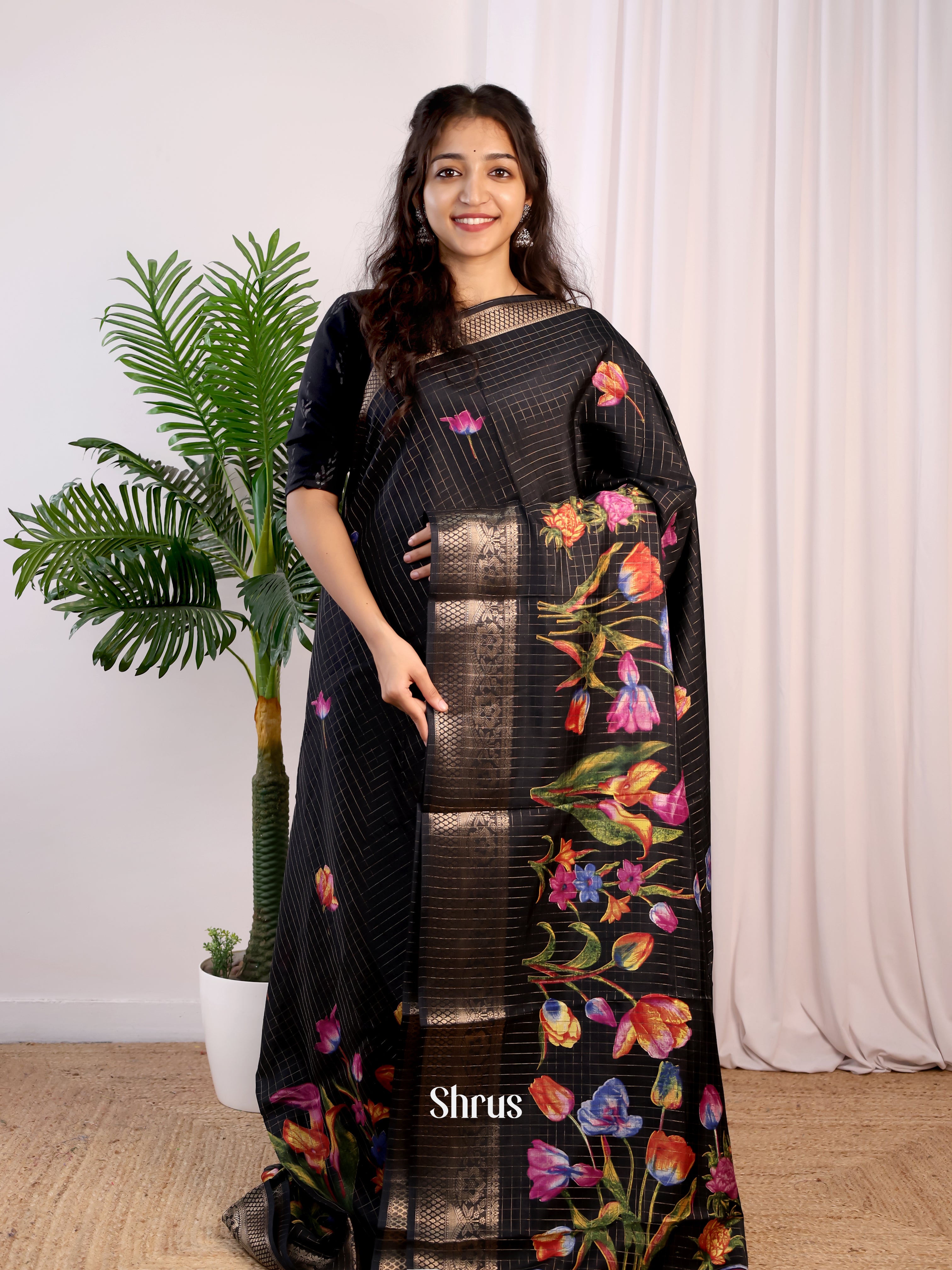 CJS10136 - Semi Crepe Saree - Shop on Shrus.com