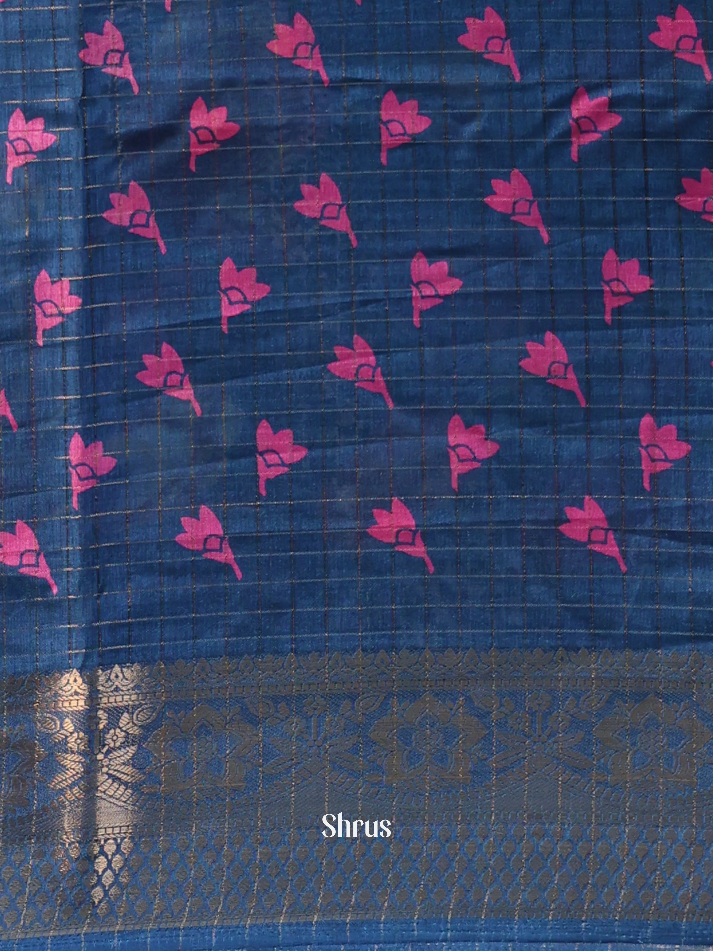 Blue - Semi Crepe Saree - Shop on Shrus.com