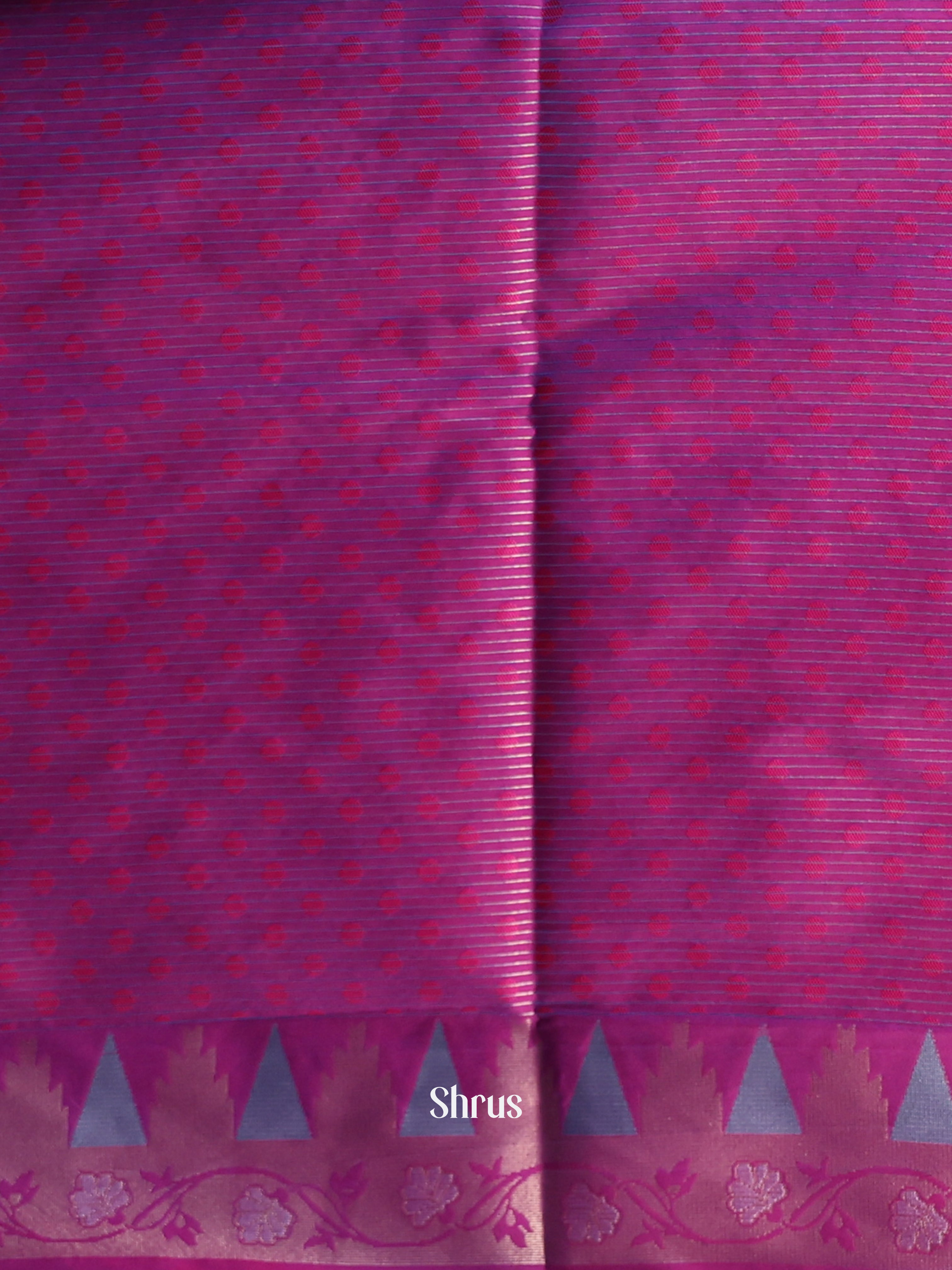Blue & Purple - Semi Softsilk Saree - Shop on Shrus.com