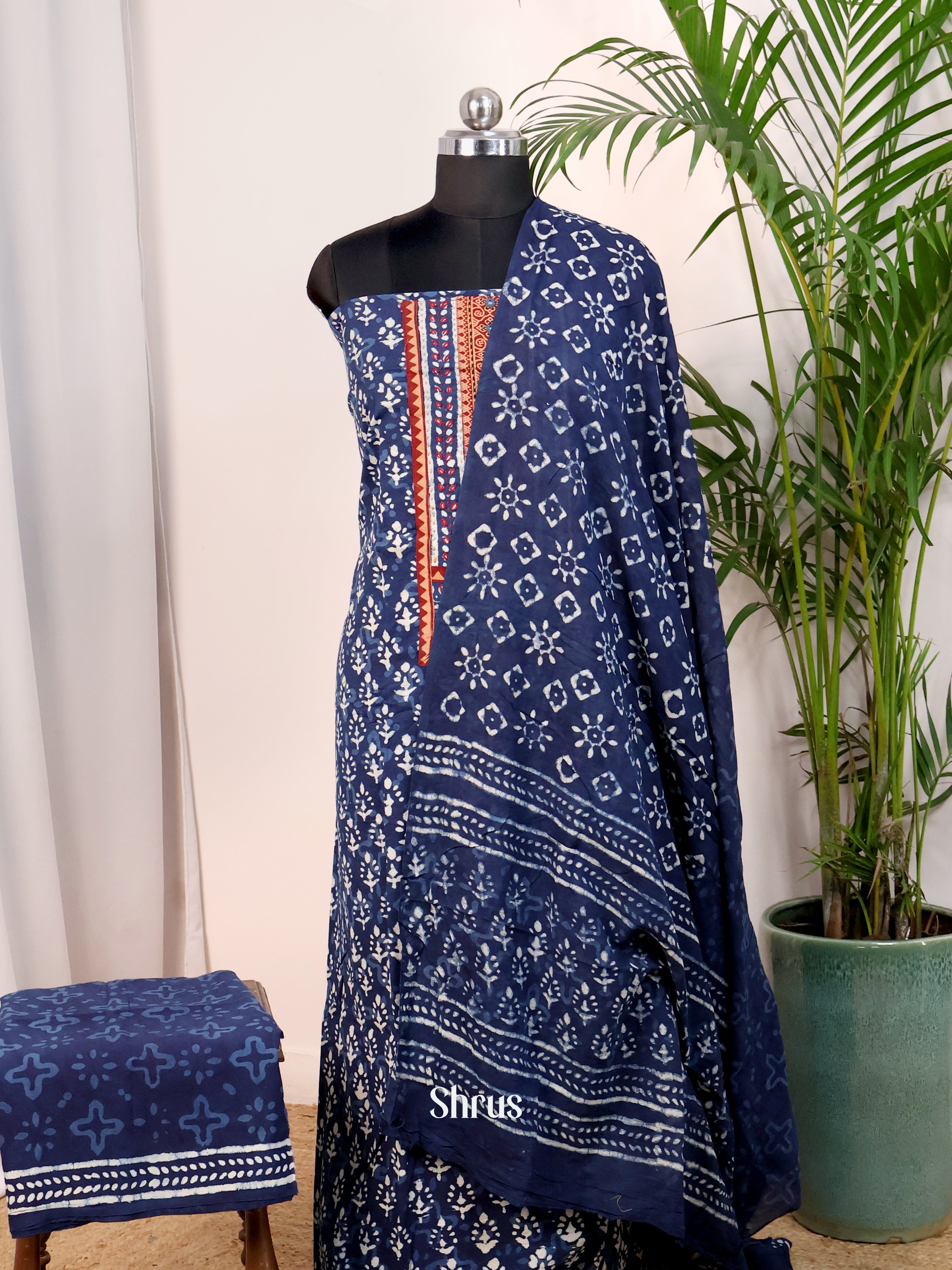 Blue - Cotton salwar - Shop on Shrus.com