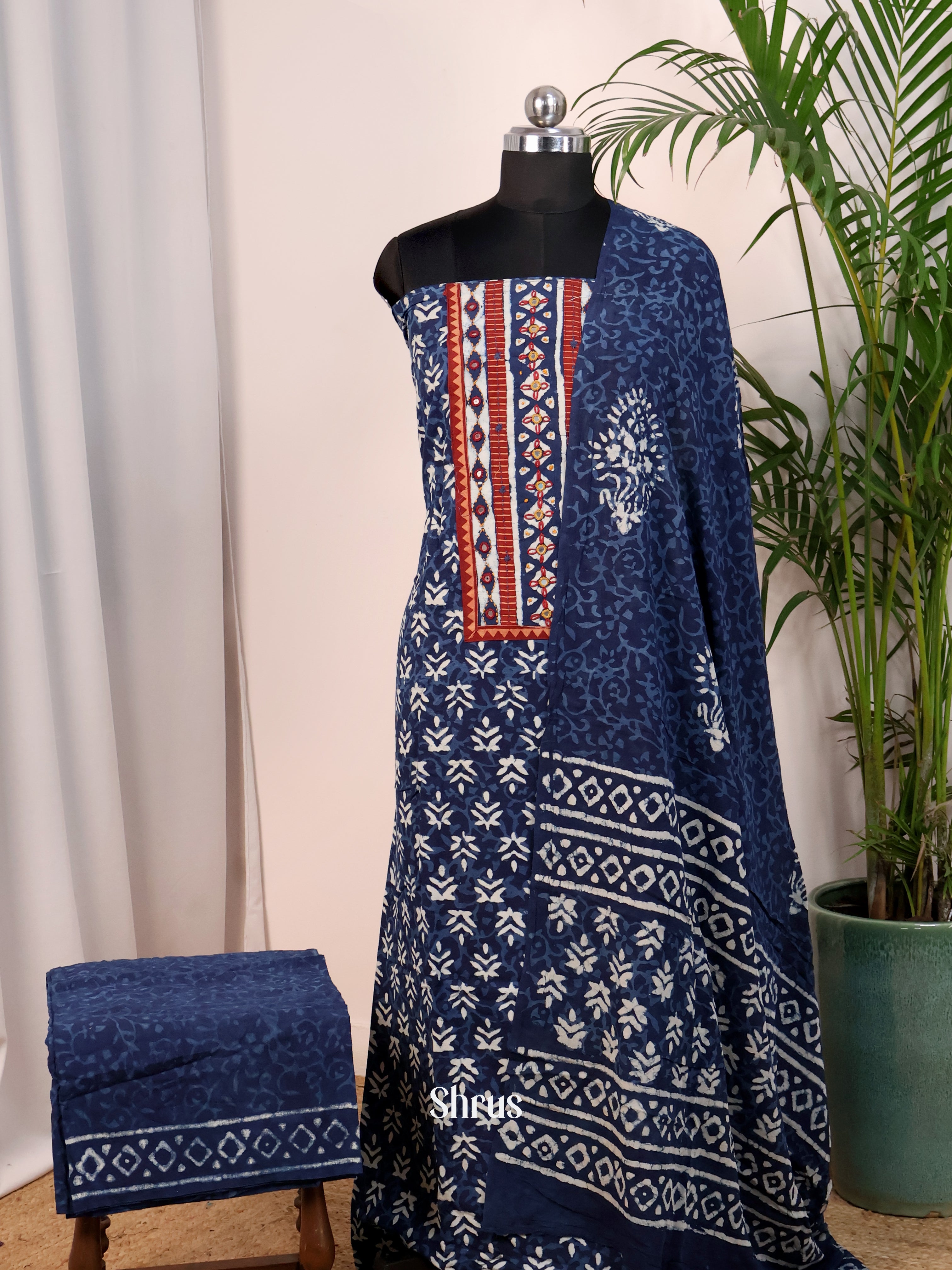 Blue - Cotton salwar - Shop on Shrus.com