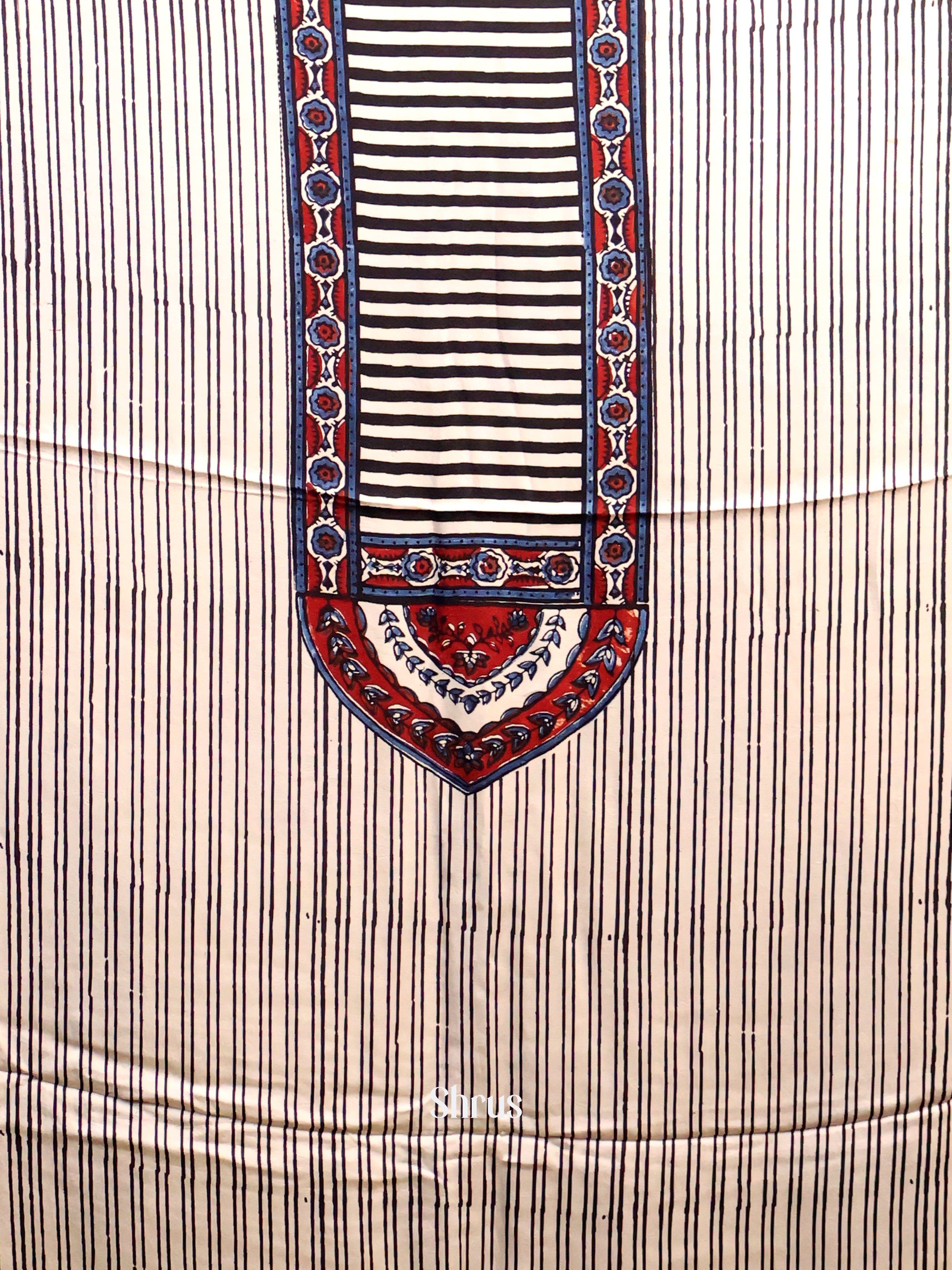 Cream & Black- Modal Salwar Unstitch - Shop on Shrus.com