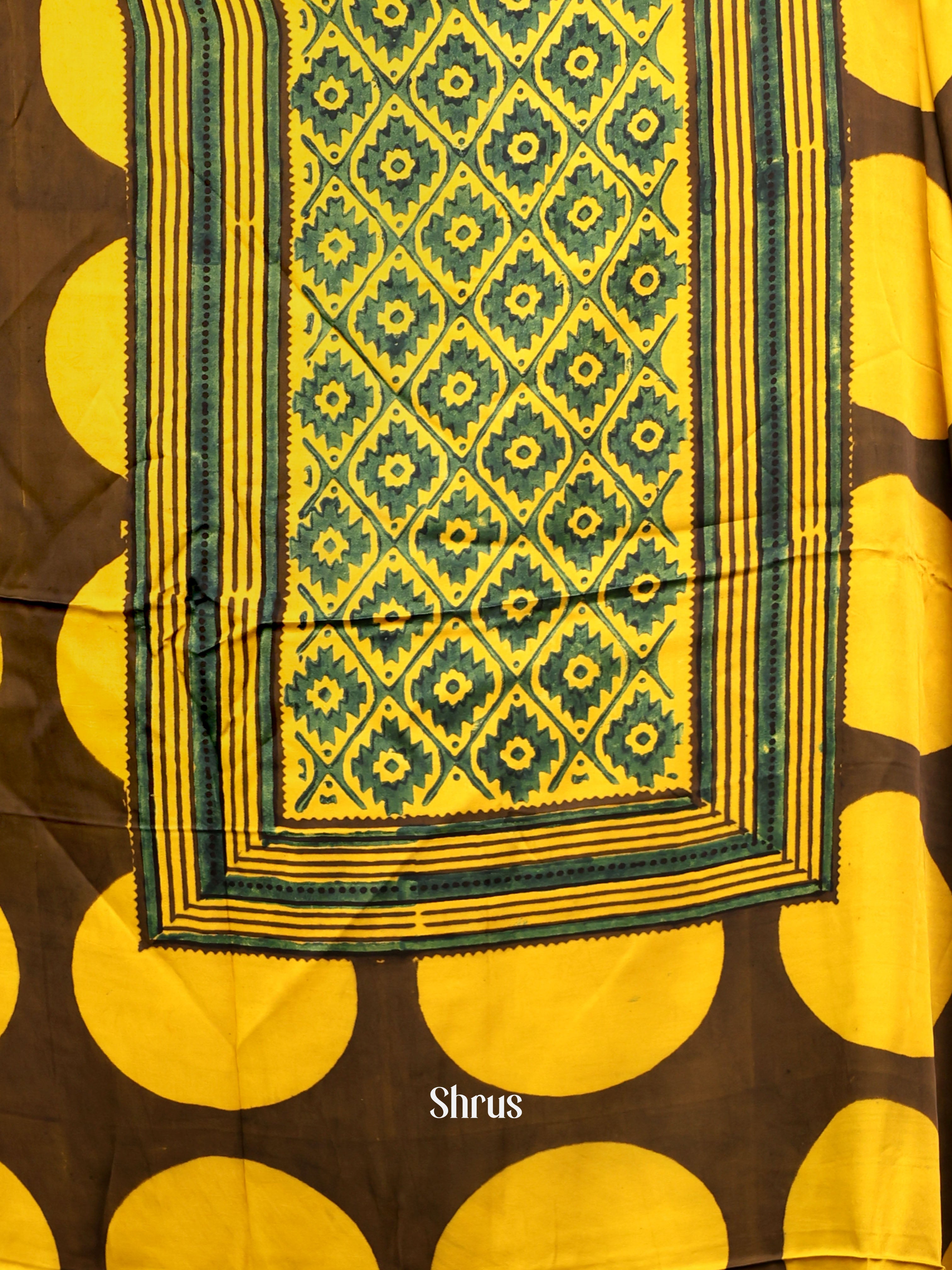 Brown & Yellow - Modal Salwar Unstitch - Shop on Shrus.com