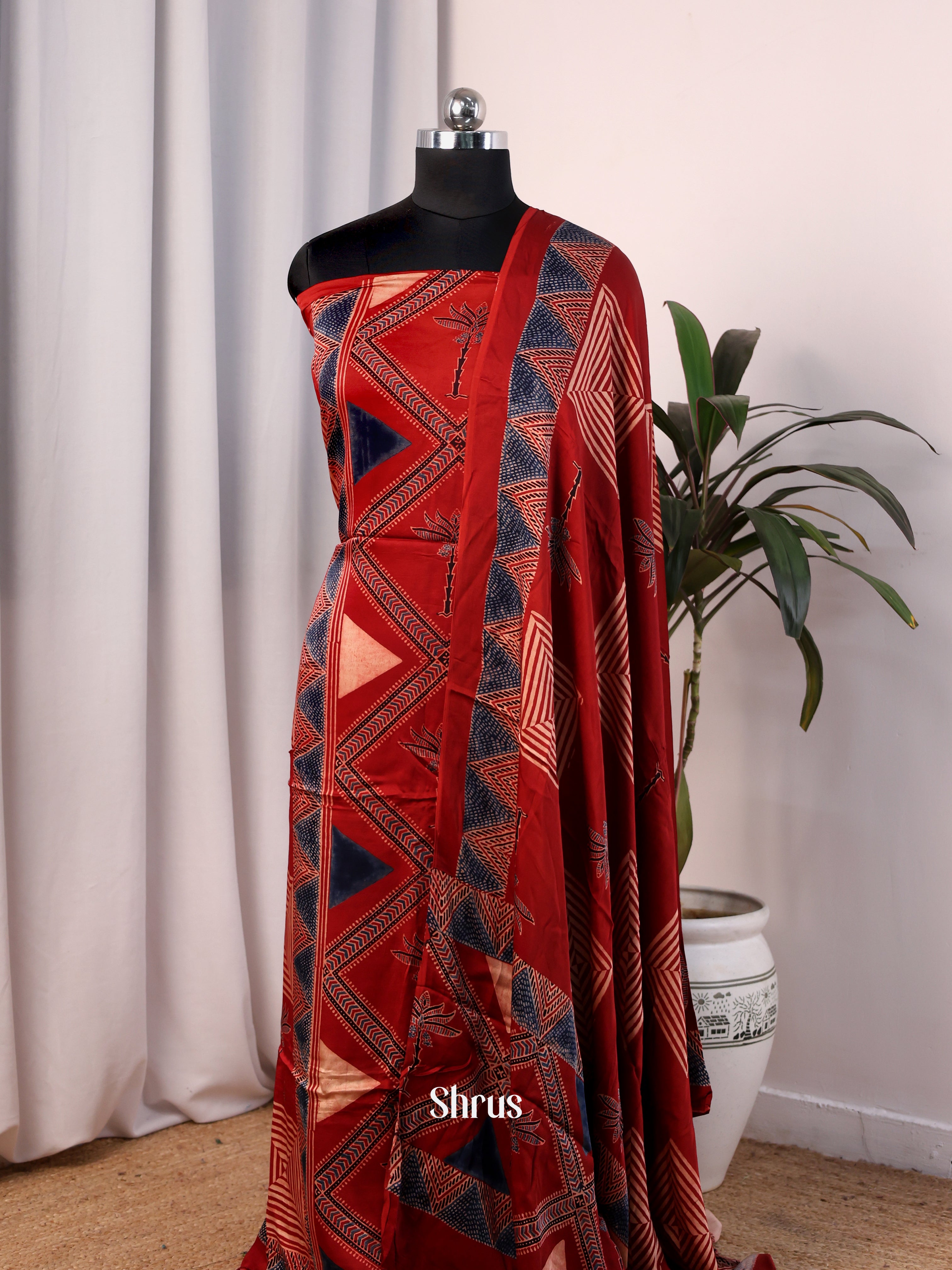 Red - Modal salwar - Shop on Shrus.com