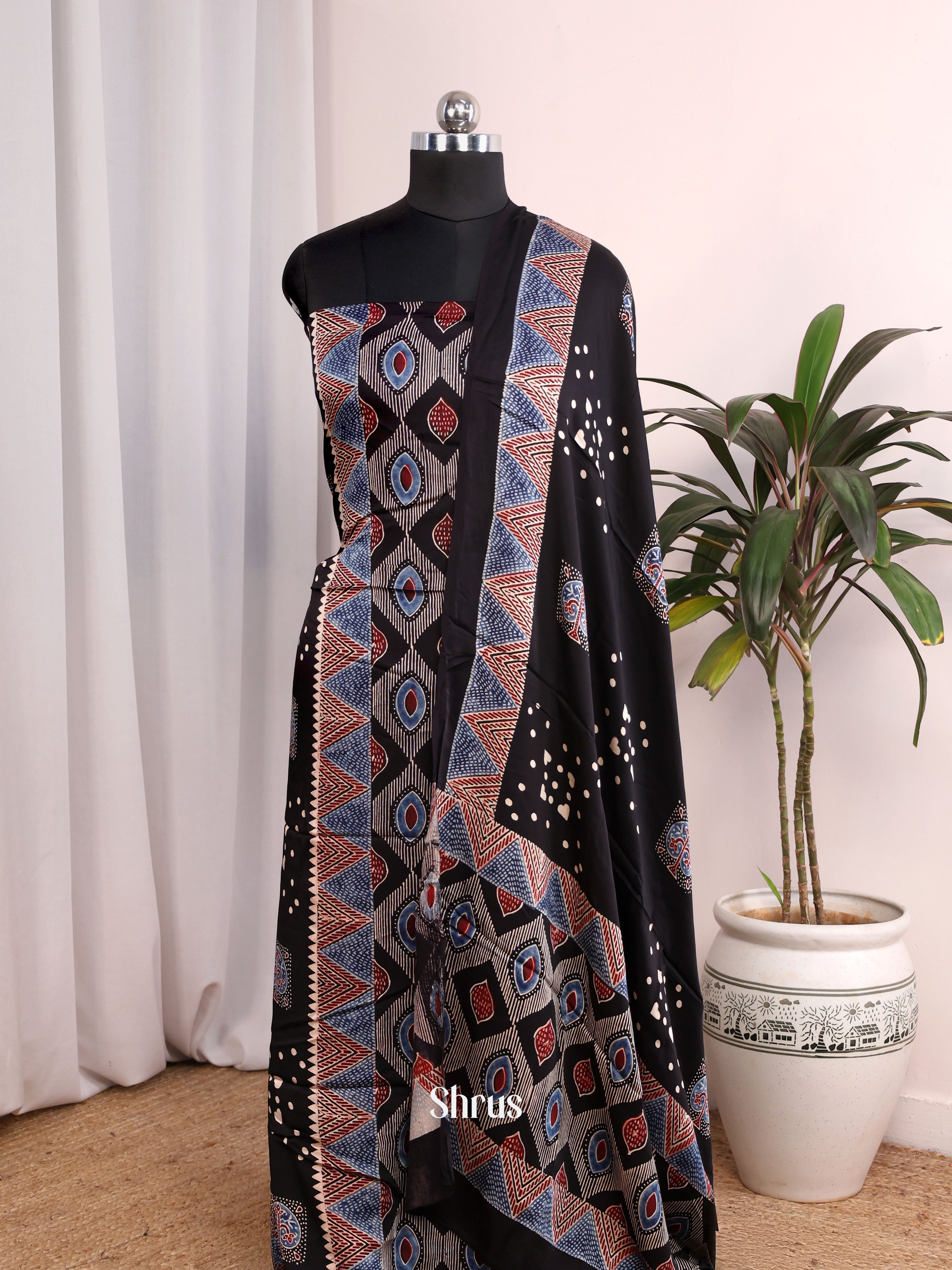 Black - Modal Salwar Unstitch - Shop on Shrus.com