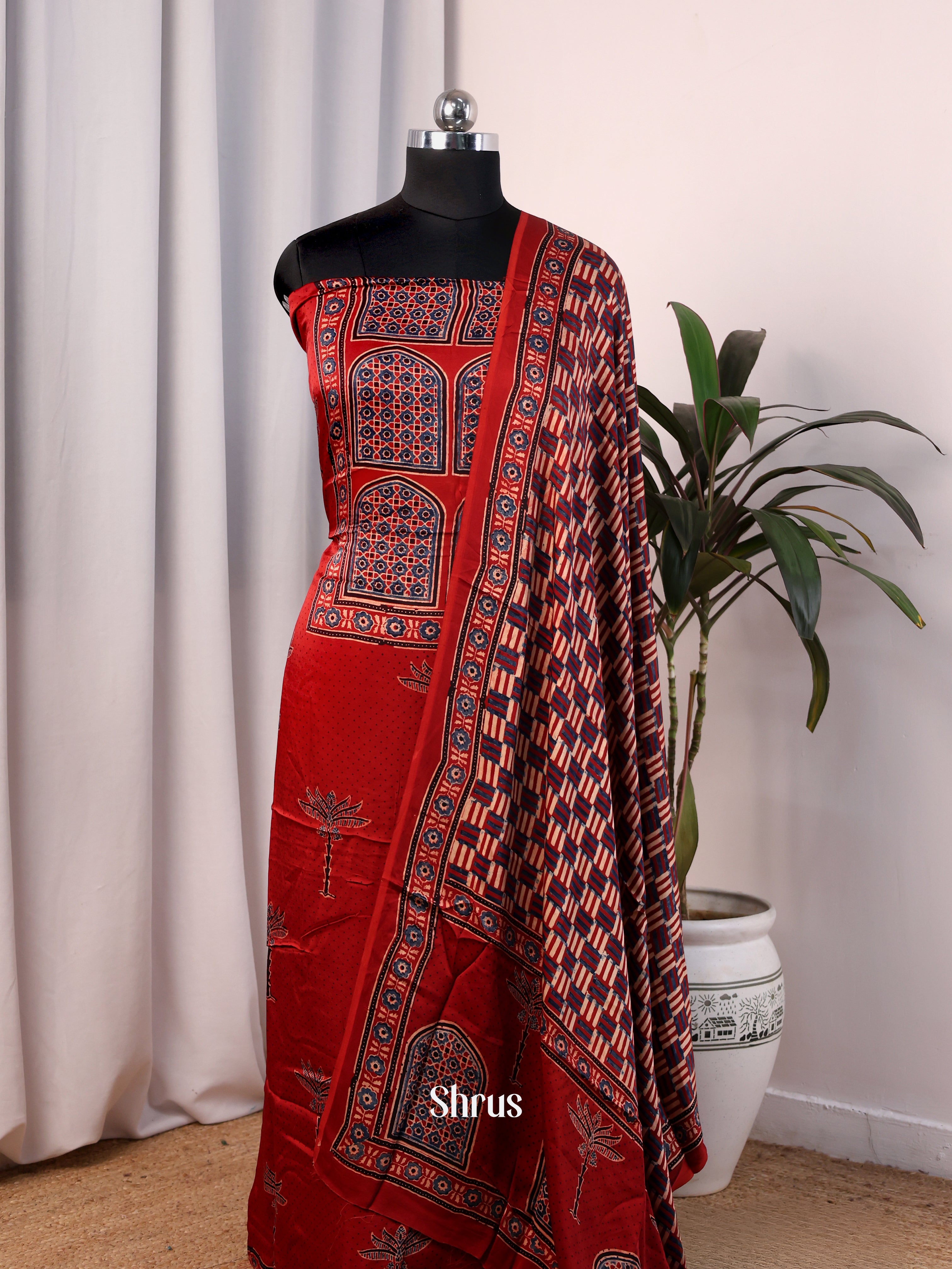 Red- Modal salwar - Shop on Shrus.com