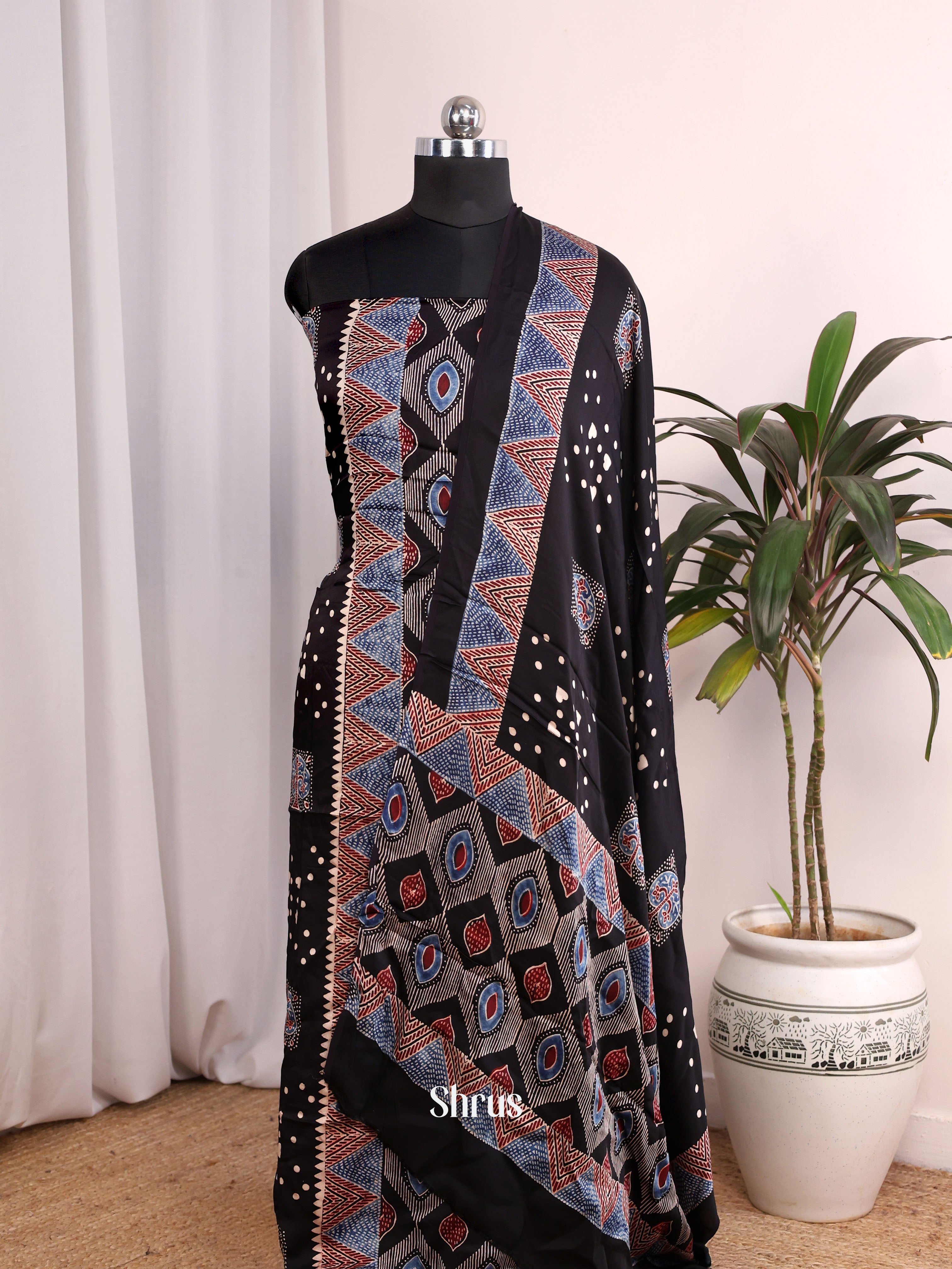 Black - Modal Salwar Unstitch - Shop on Shrus.com