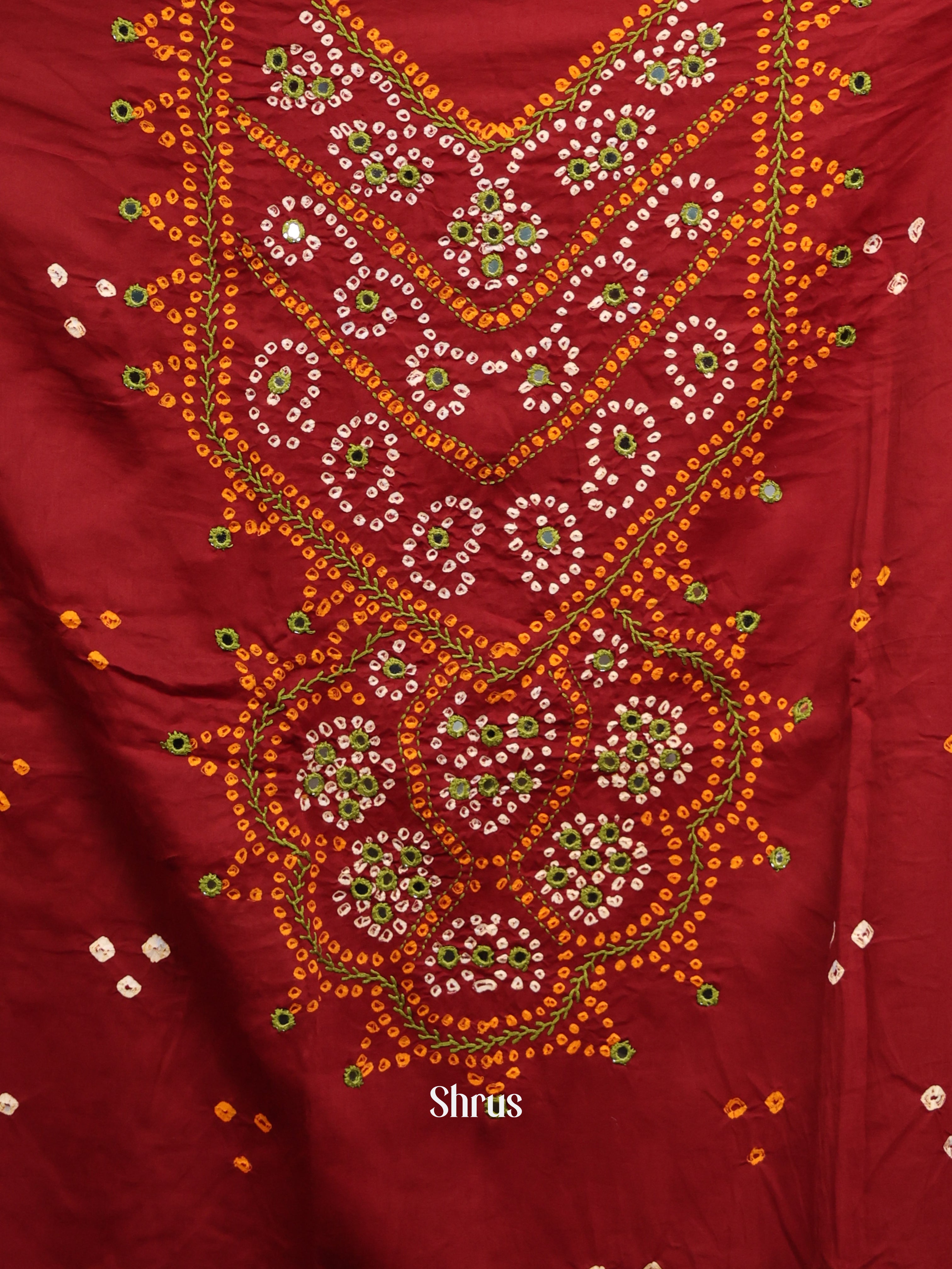 Maroon & Green - Bandhini salwar - Shop on Shrus.com