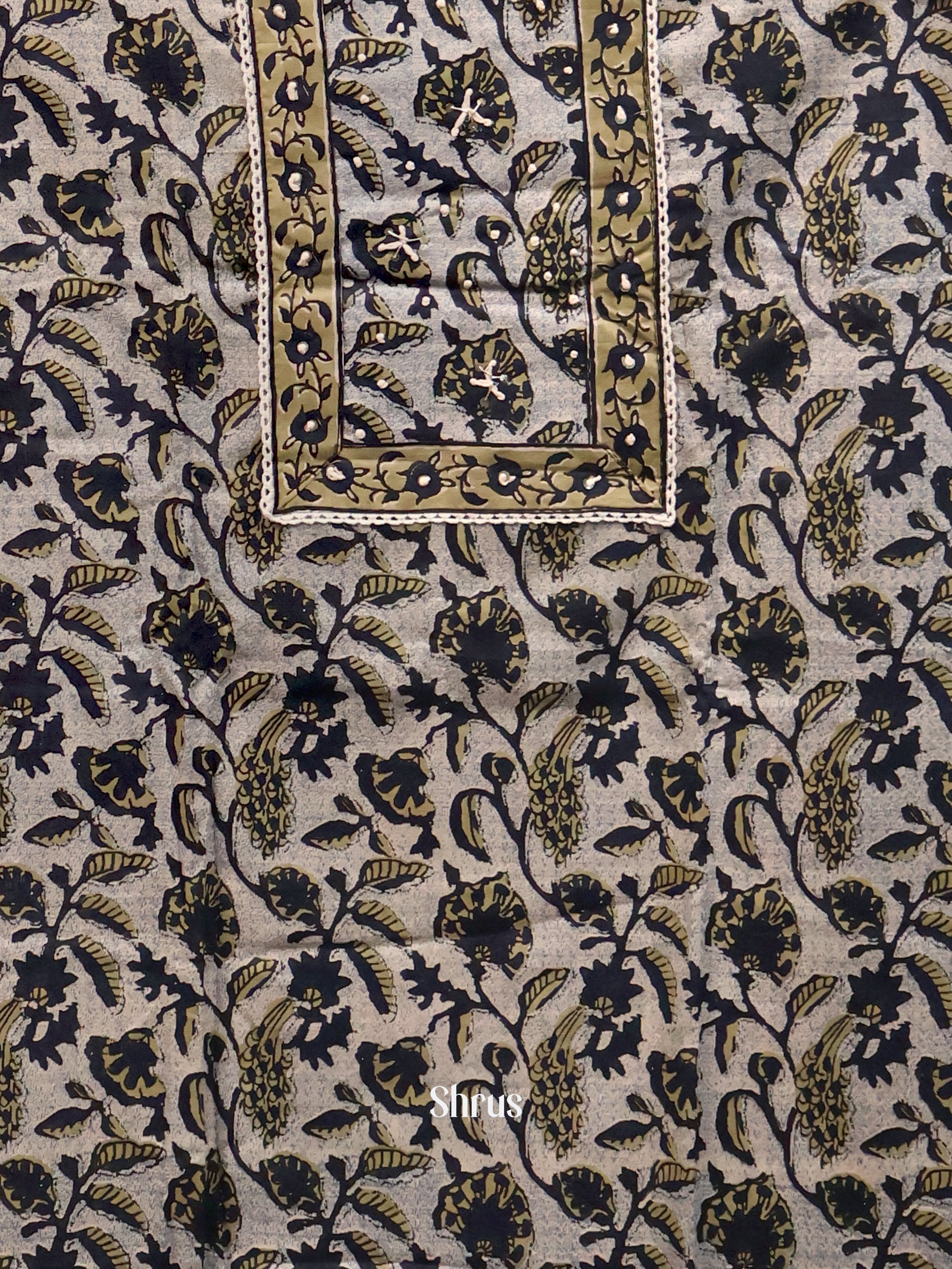 Cream & Blue- Cotton salwar - Shop on Shrus.com