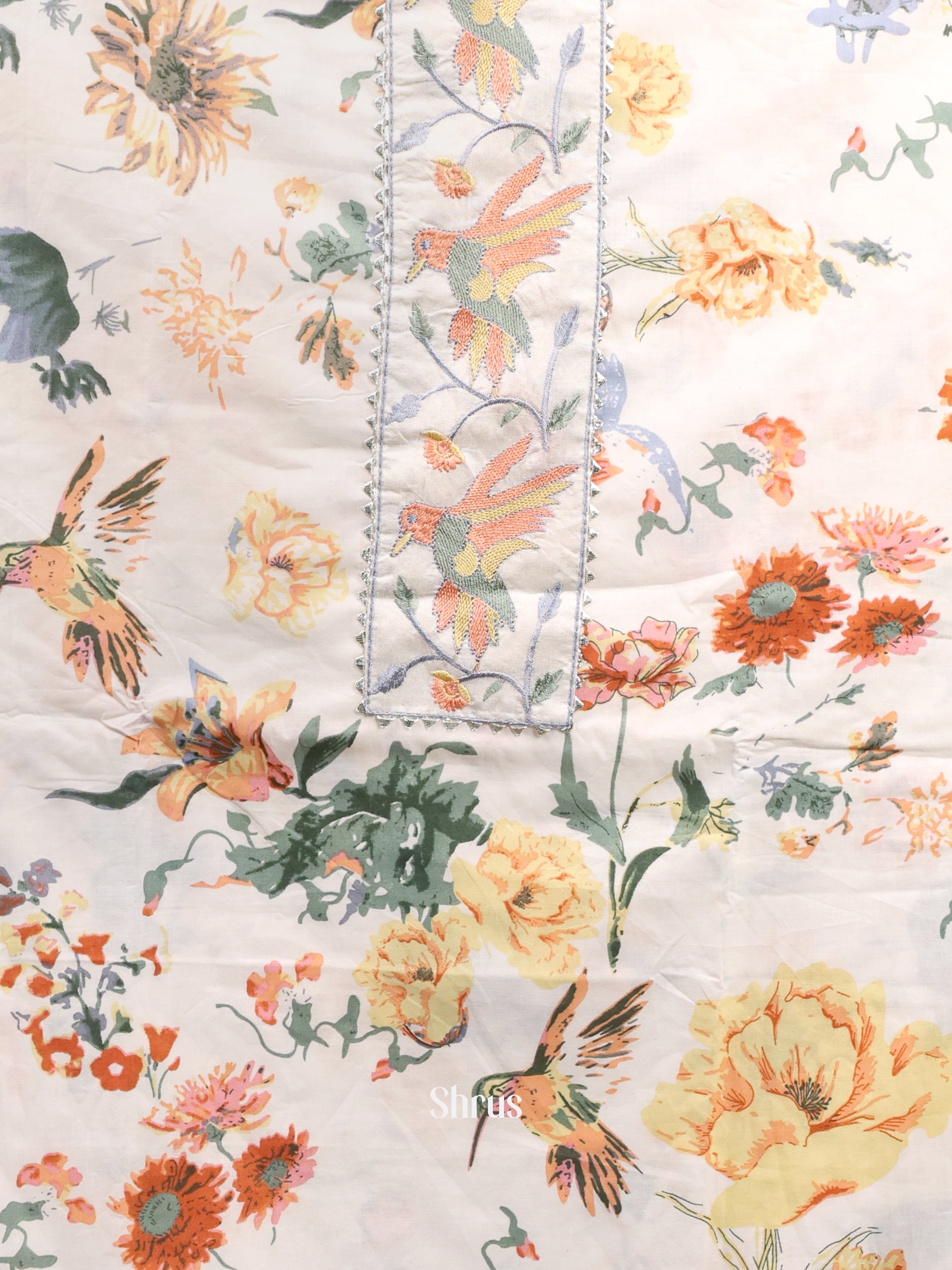 Cream & Peach - Cotton salwar - Shop on Shrus.com