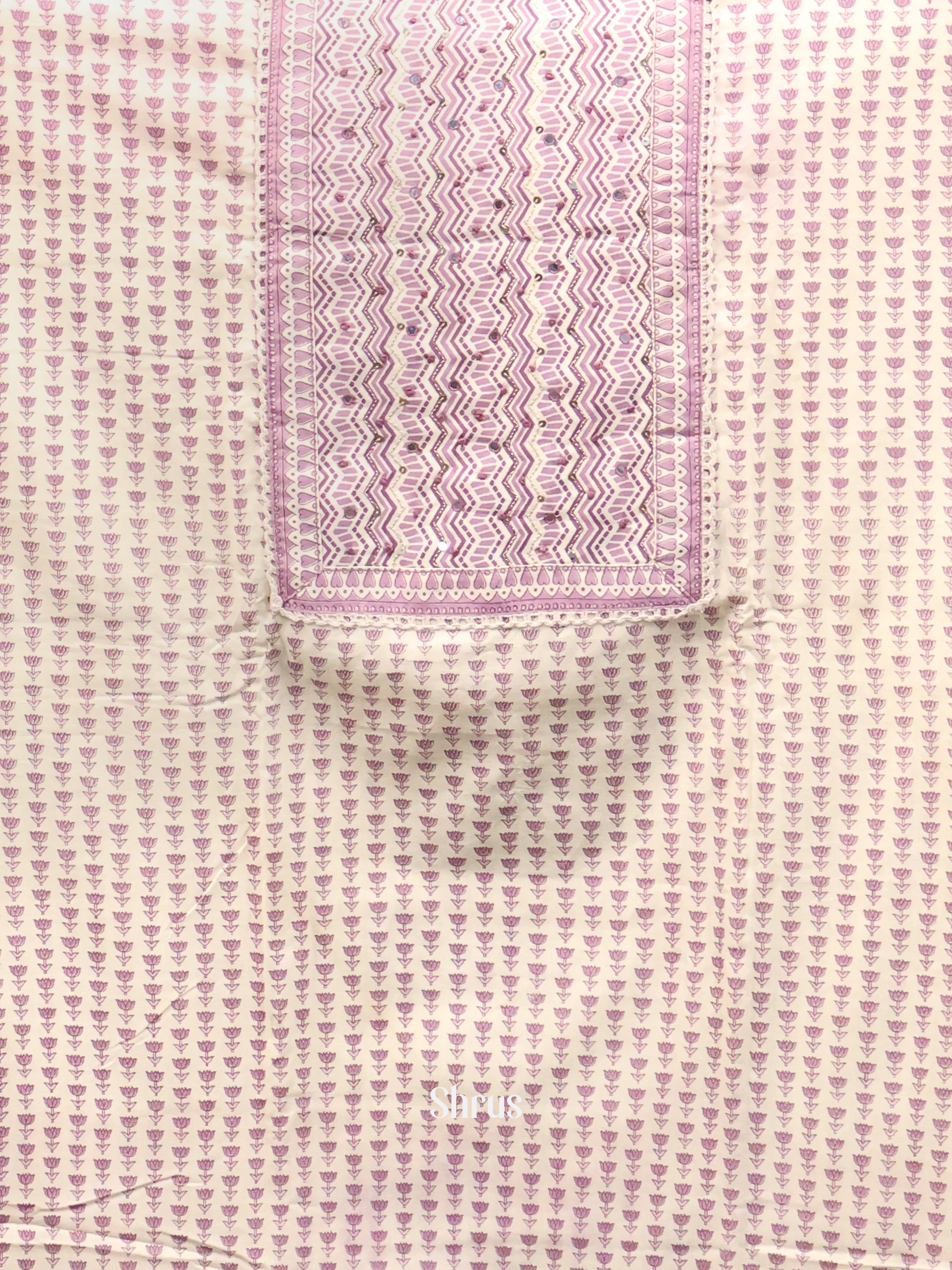 Cream & Purple - Cotton salwar - Shop on Shrus.com
