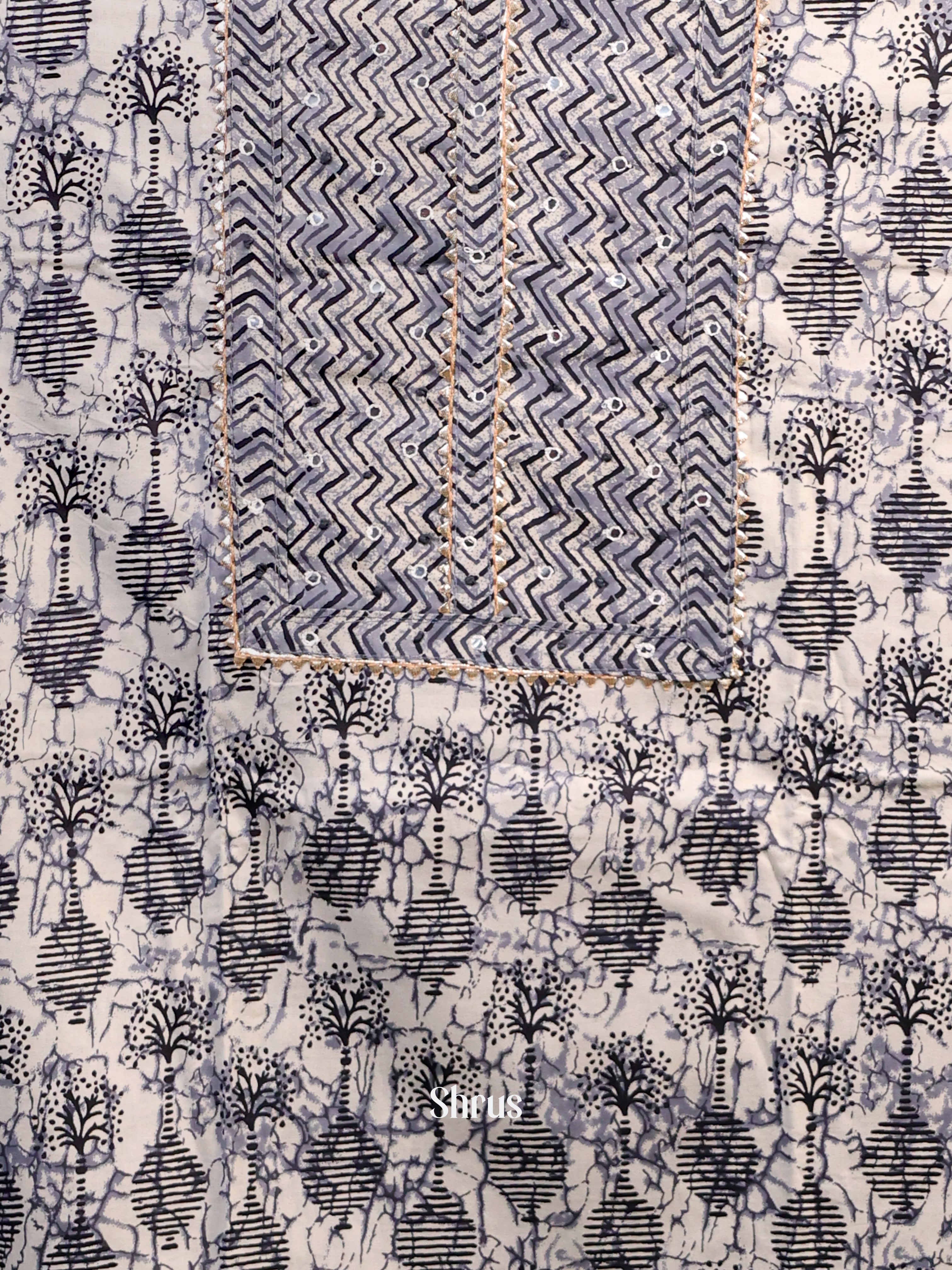 Cream & Blue - Cotton salwar - Shop on Shrus.com