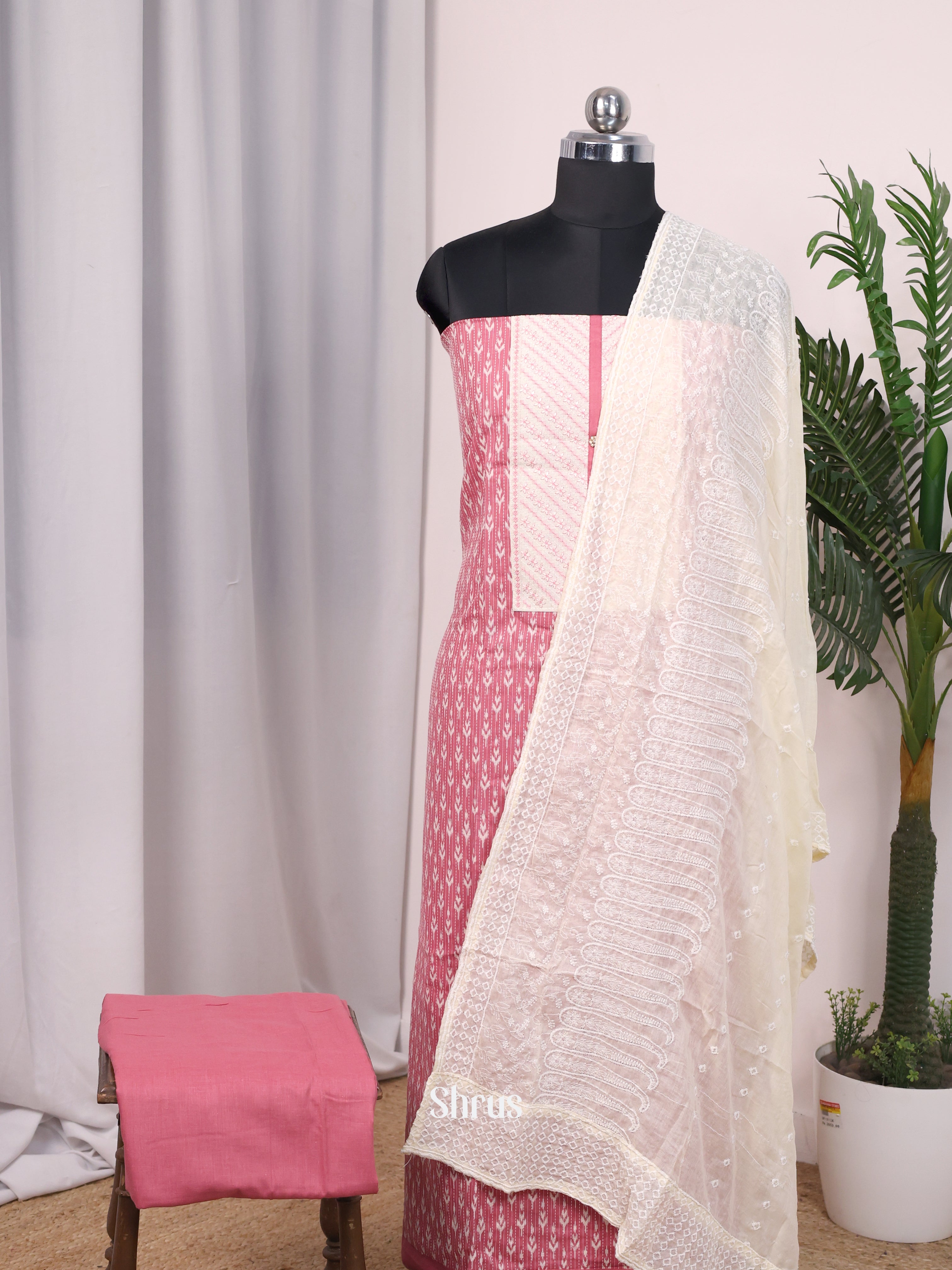 Pink & White - Cotton salwar - Shop on Shrus.com