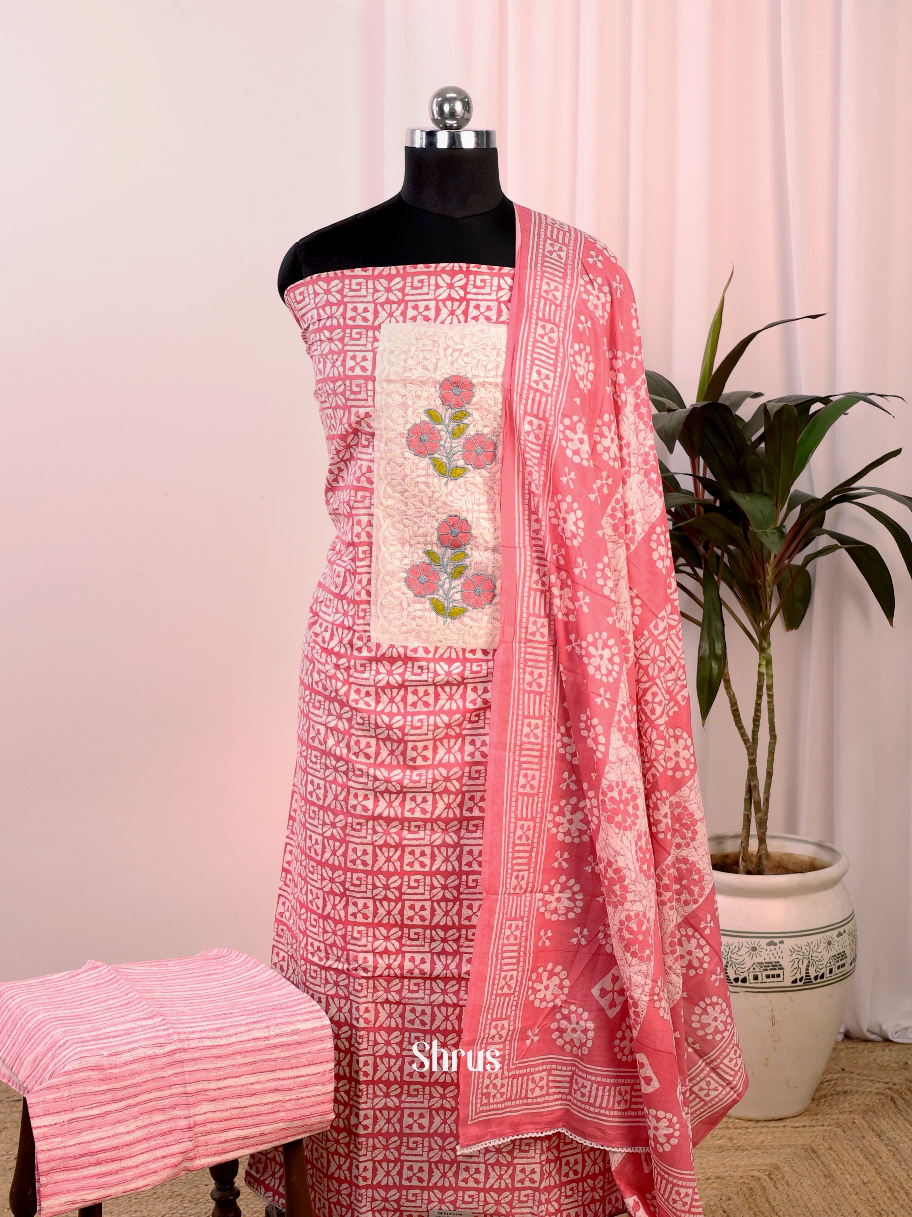 Pink & Cream - Cotton salwar - Shop on Shrus.com