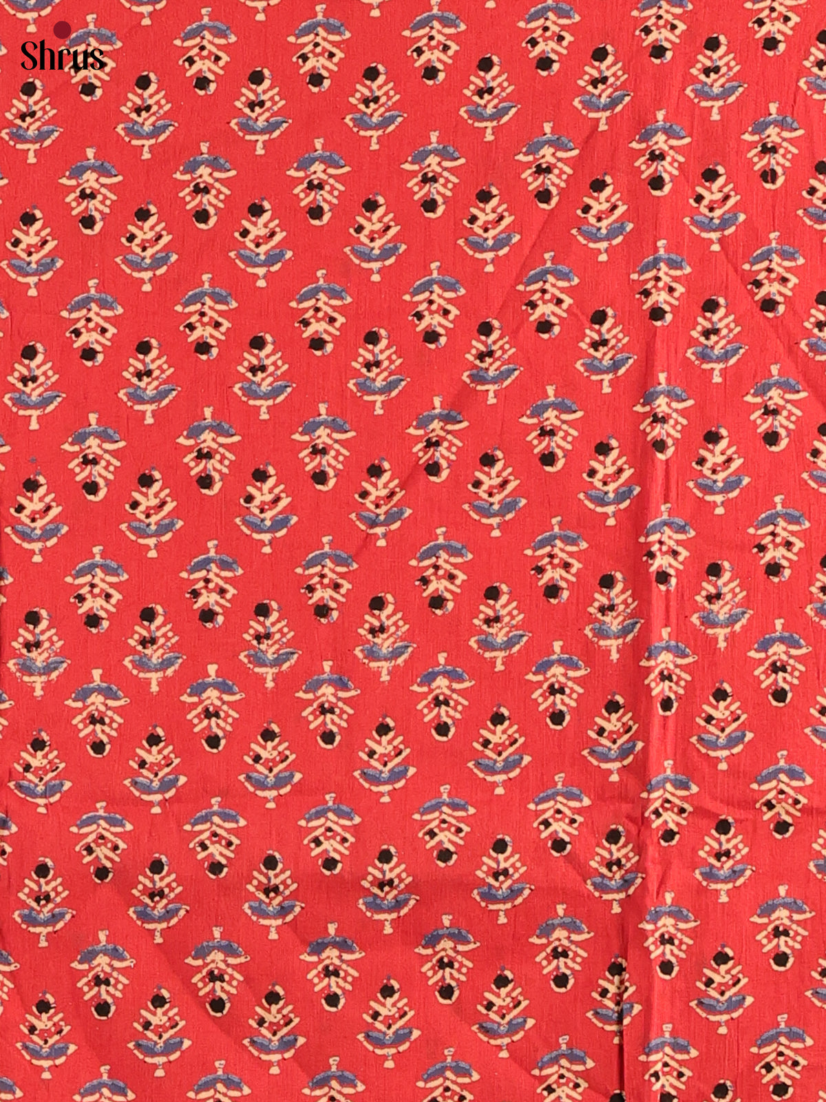 Red & Black - Ajrakh Salwar Unstitched Top, Bottom & Dupatta - CJS10388 - Shop on Shrus.com