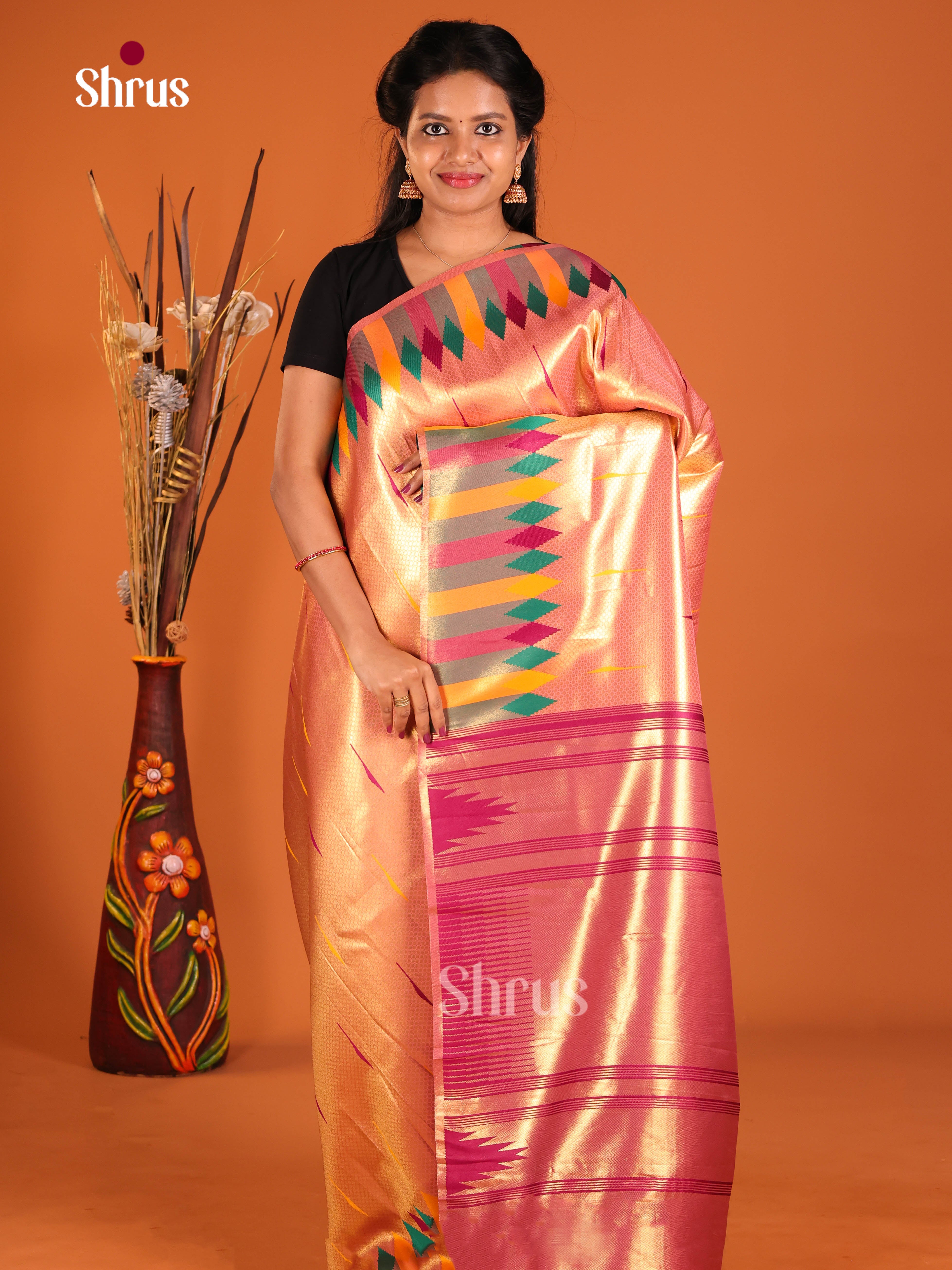 CJS10401 - Semi Kanchipuram Saree - Shop on Shrus.com