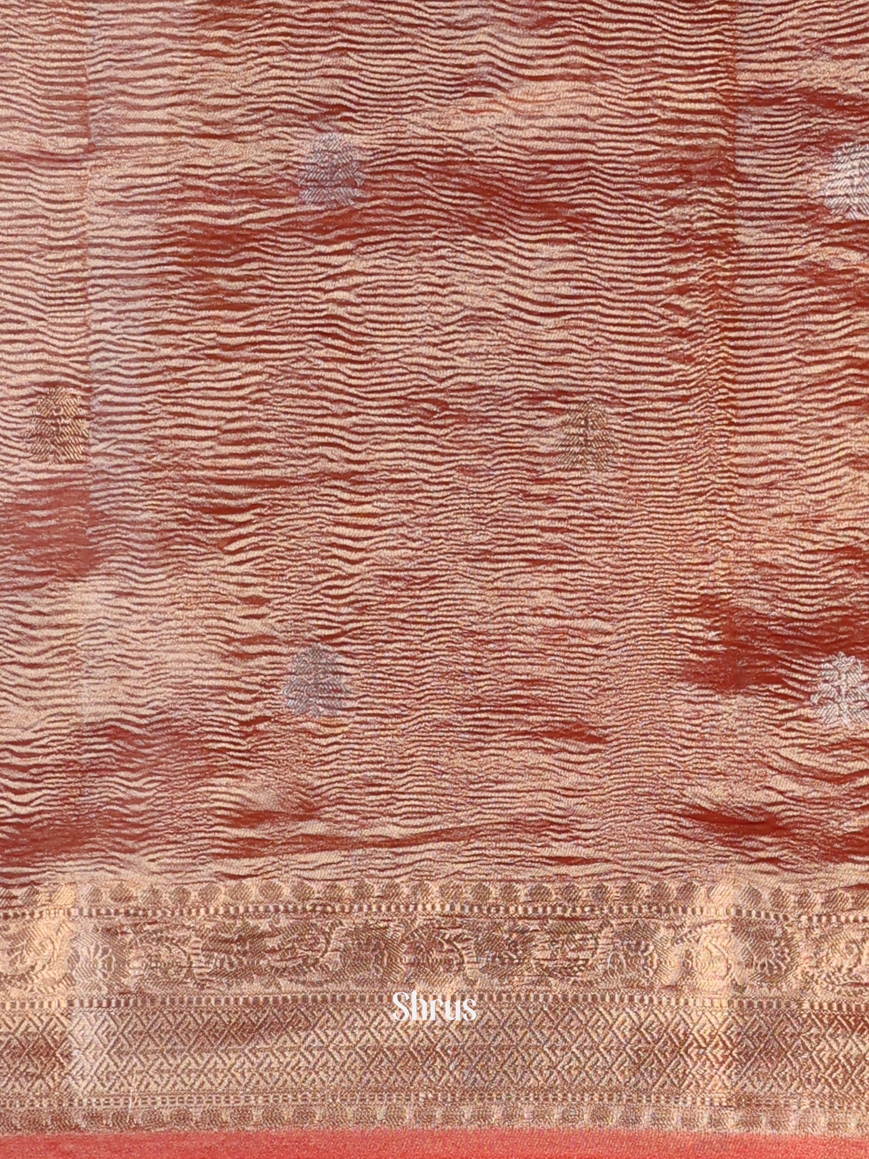 Red - Bamboo silk Saree - Shop on Shrus.com