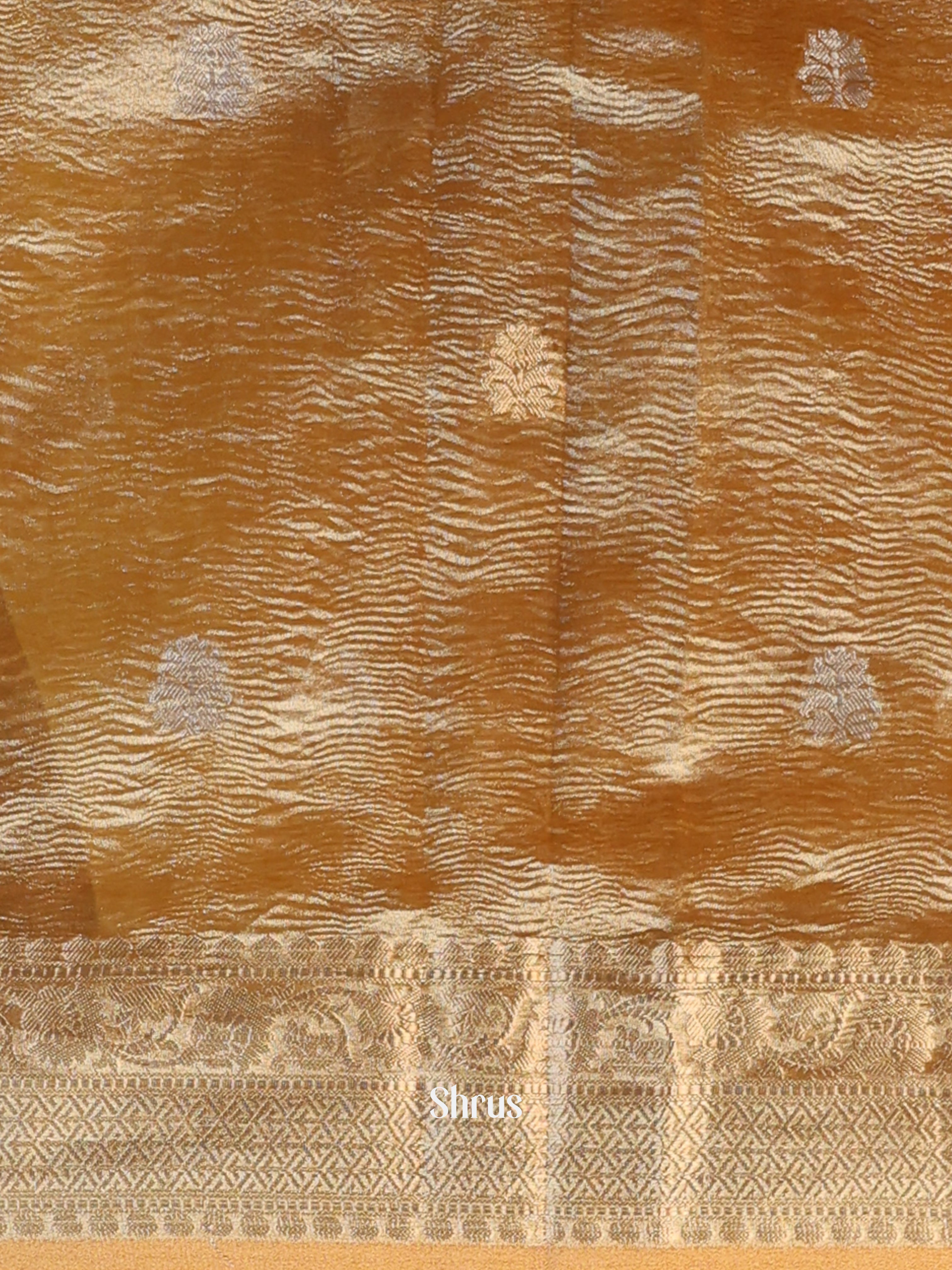 Gold- Bamboo silk Saree - Shop on Shrus.com
