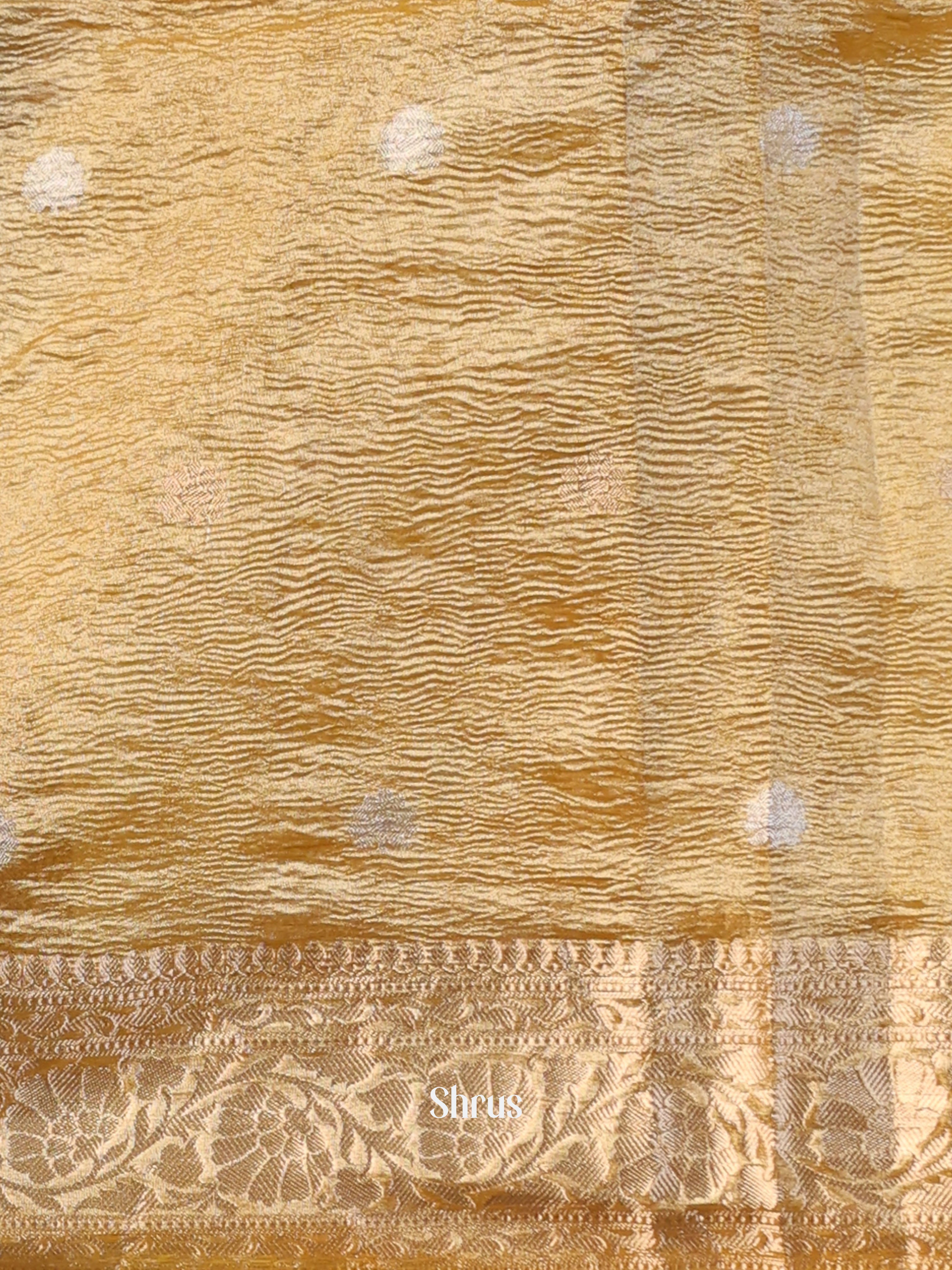 Gold - Bamboo silk Saree - Shop on Shrus.com