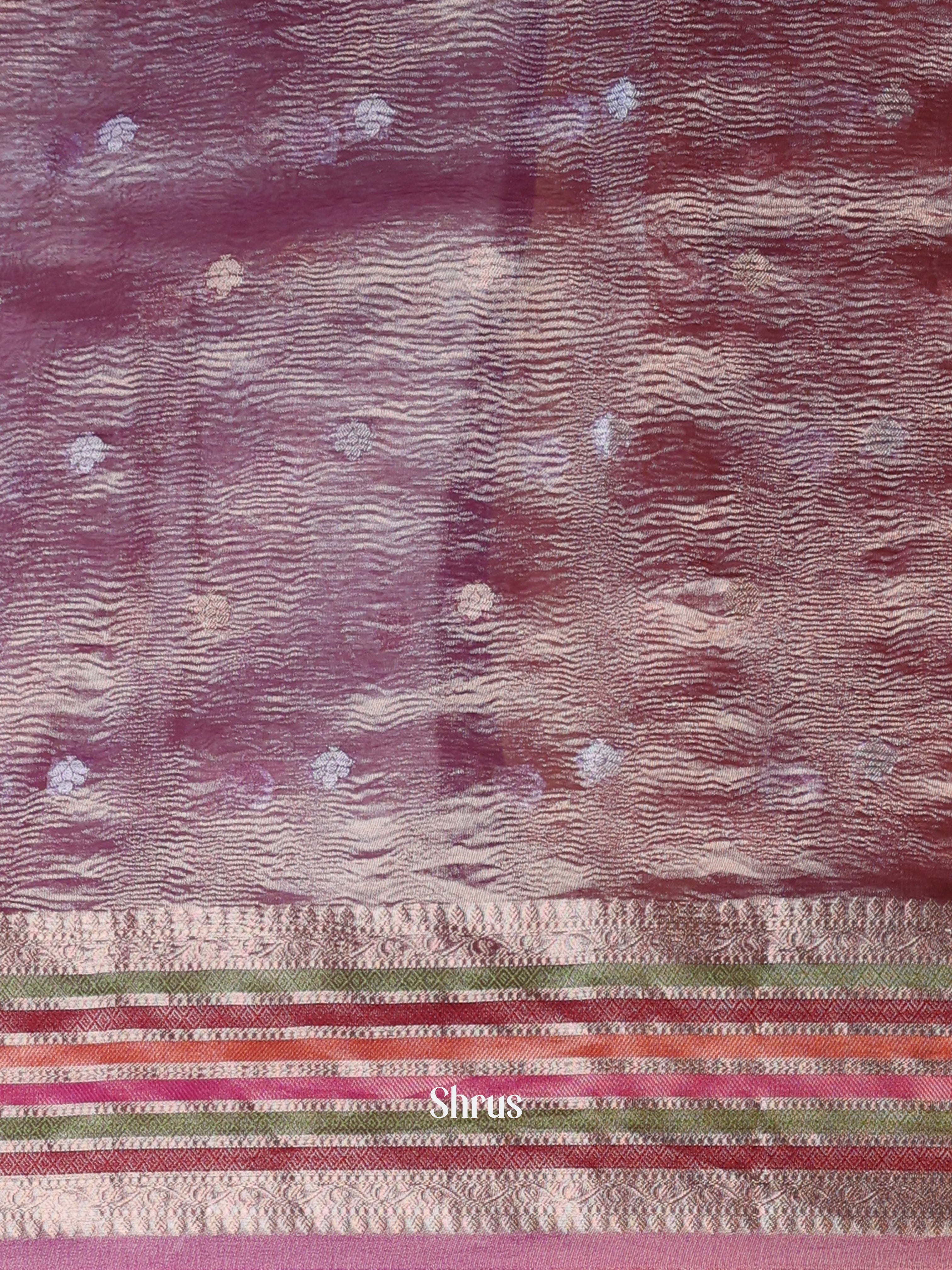 Purple - Bamboo silk Saree - Shop on Shrus.com