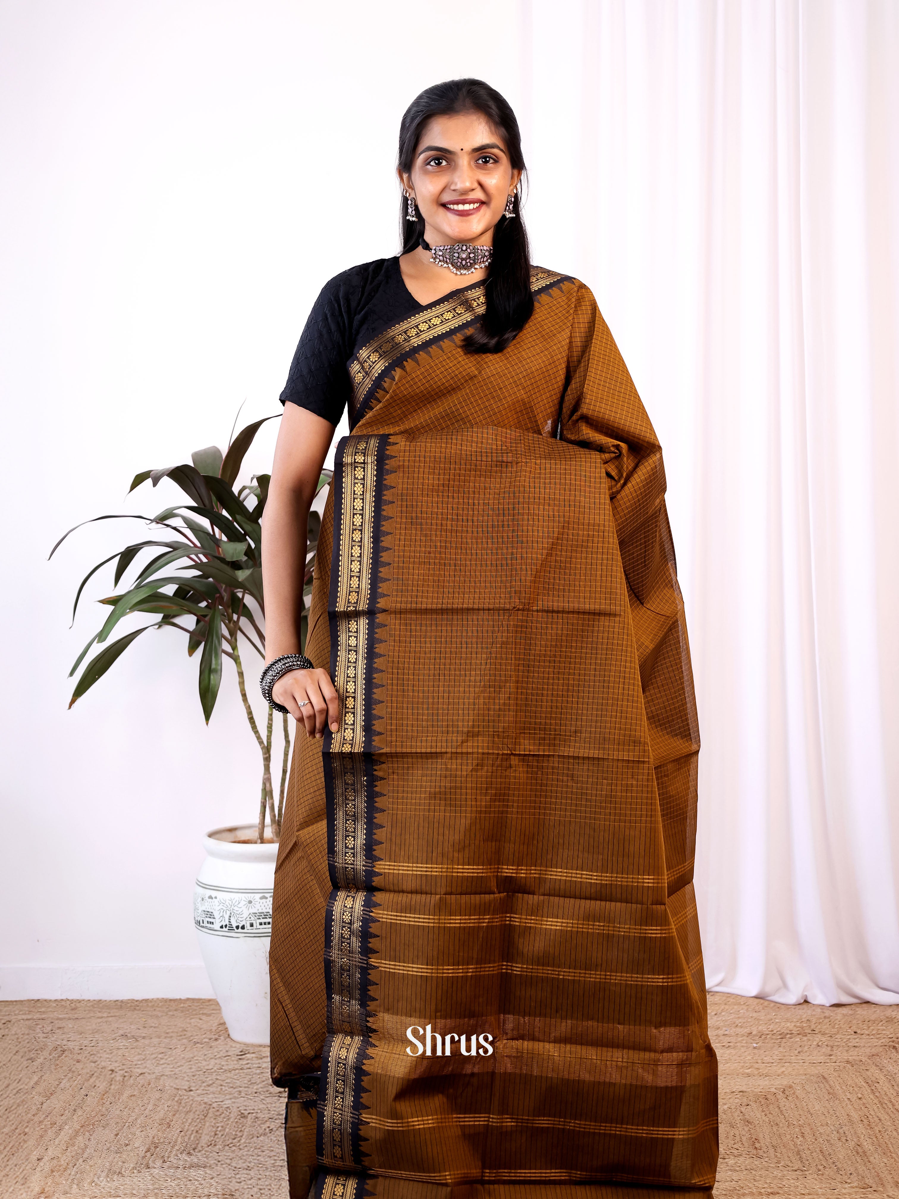CJS10521 - Chettinad Cotton Saree - Shop on Shrus.com