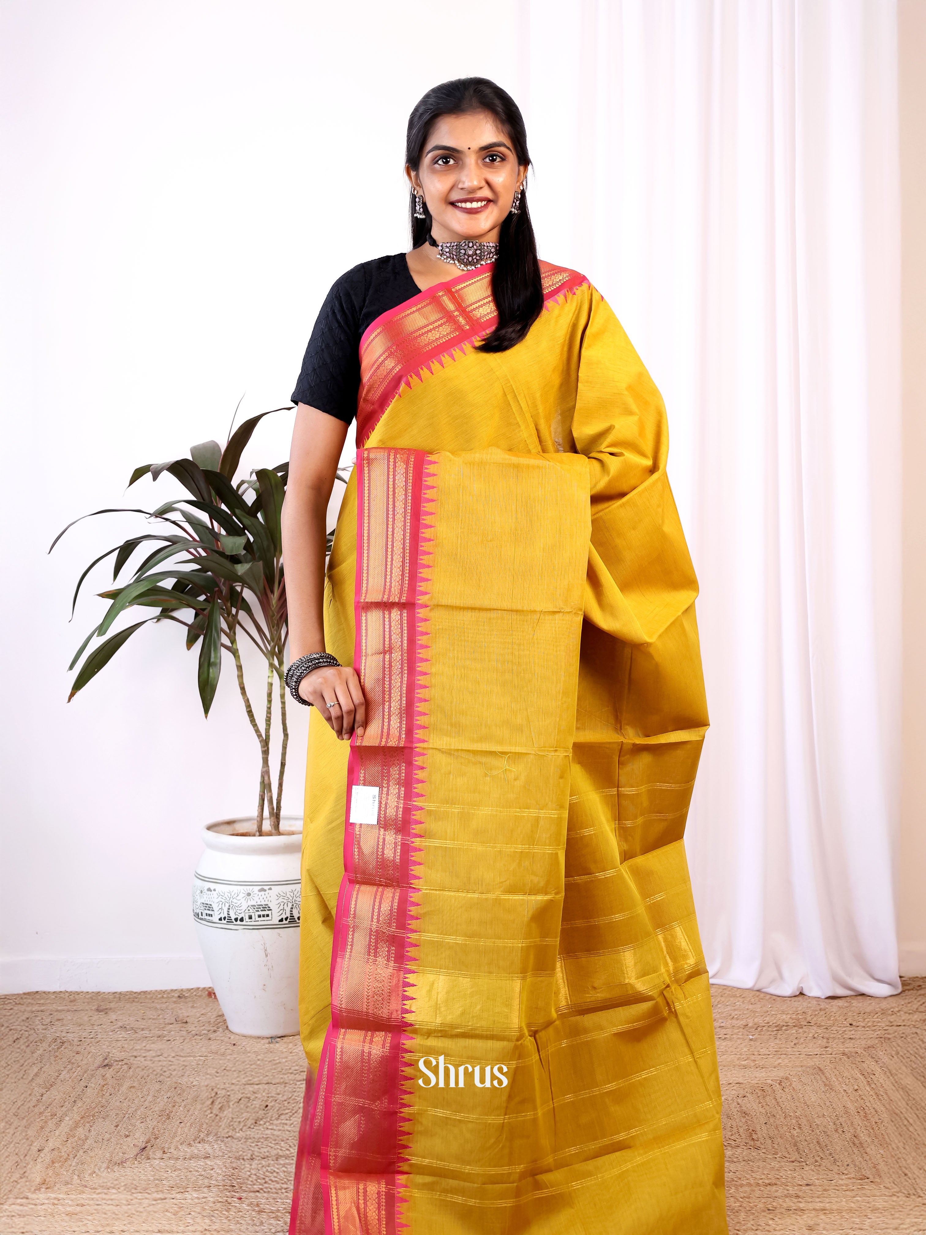 Green & Pink - Chettinad Cotton Saree - Shop on Shrus.com