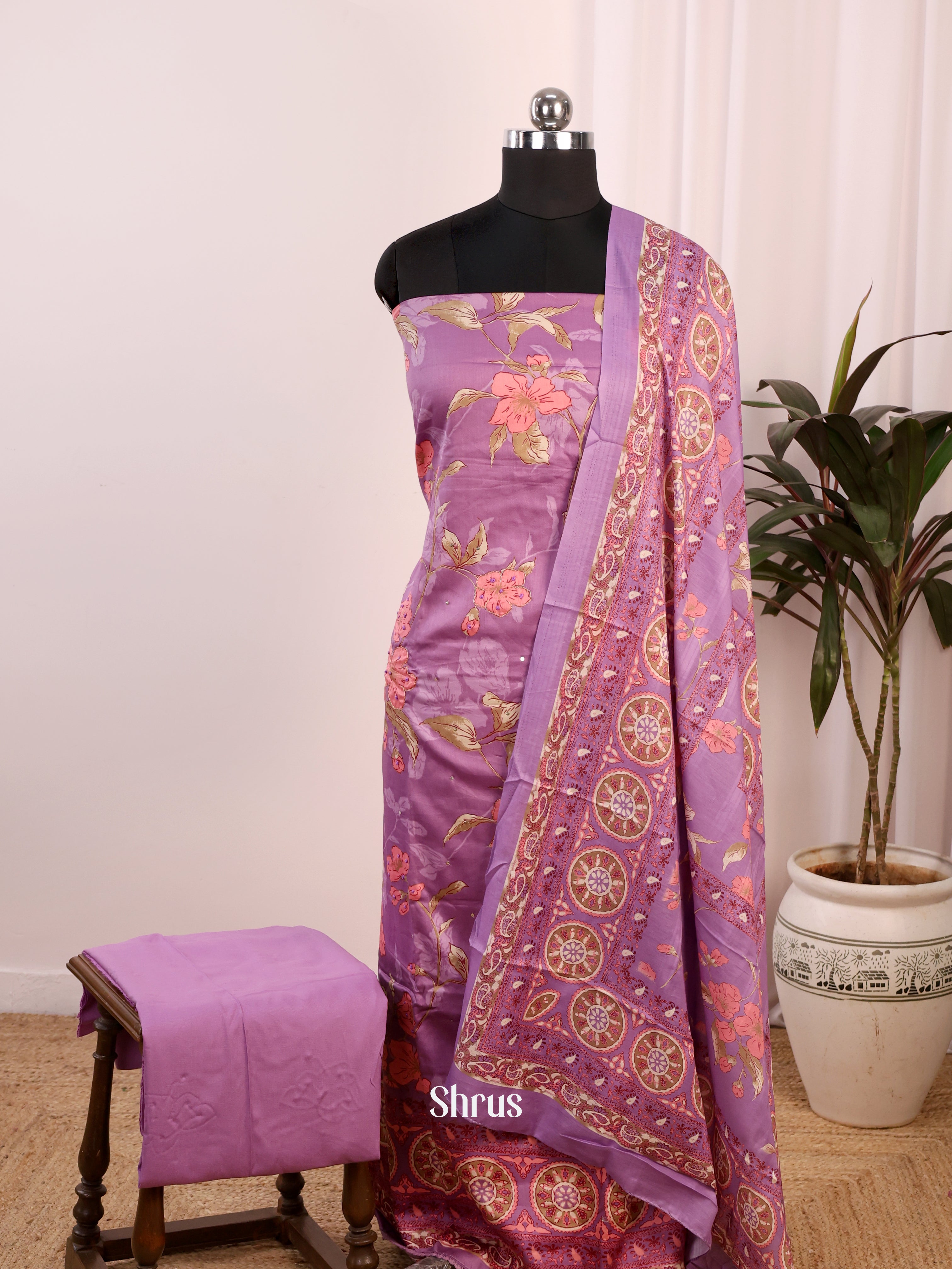 Purple - Cotton salwar - Shop on Shrus.com