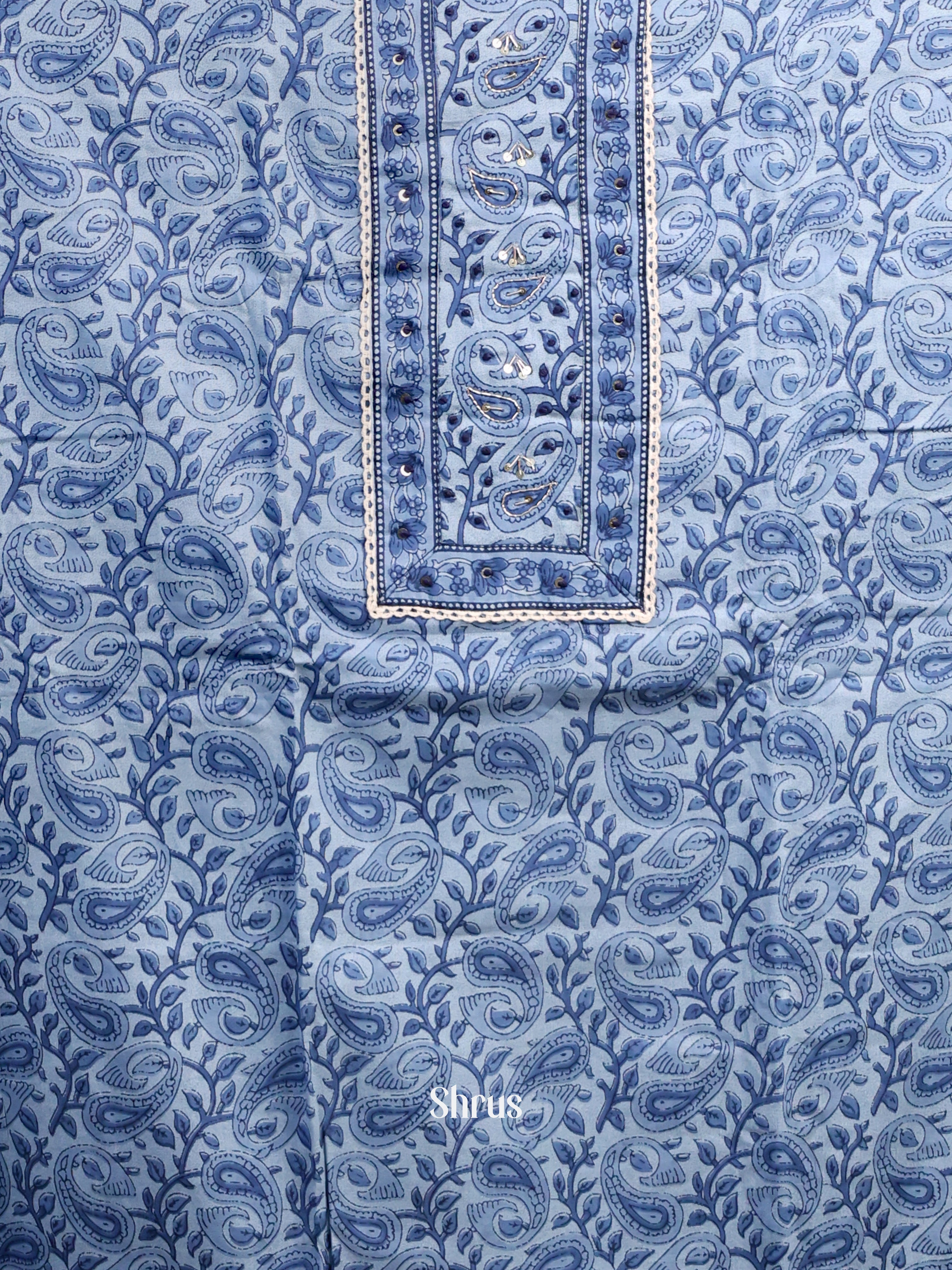 Blue - Cotton salwar - Shop on Shrus.com