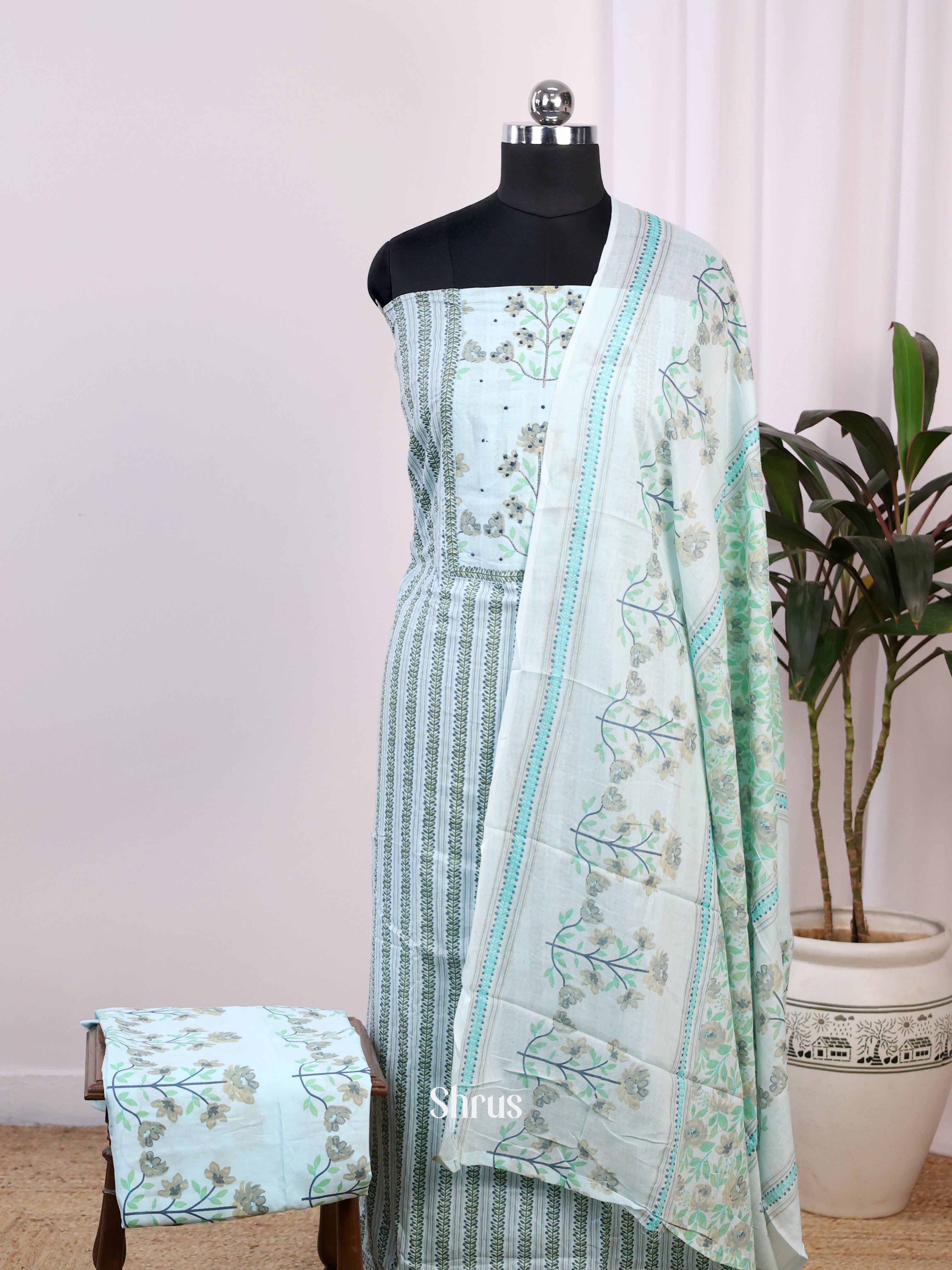 Blue - Cotton salwar - Shop on Shrus.com