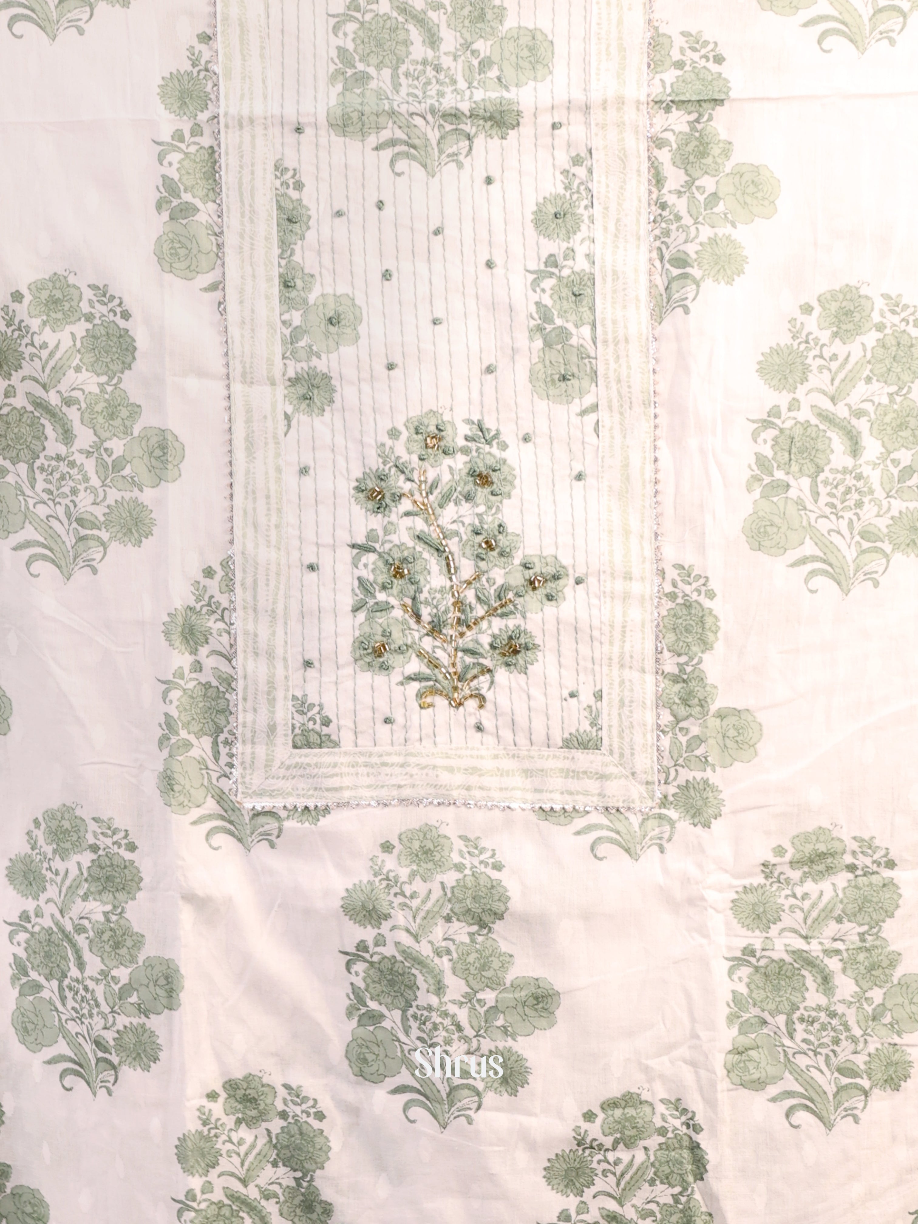 Cream & Green - Cotton salwar - Shop on Shrus.com