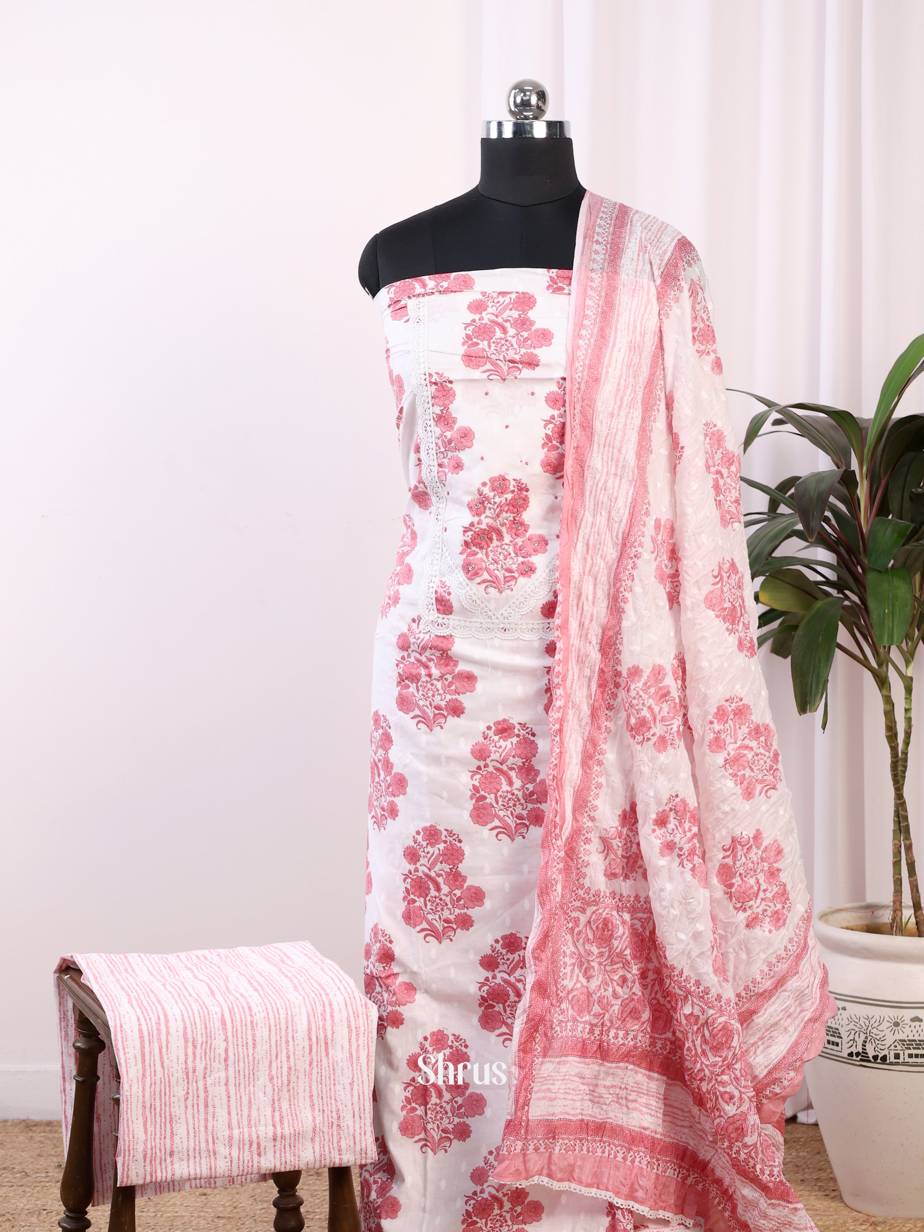 White & Red - Cotton salwar - Shop on Shrus.com