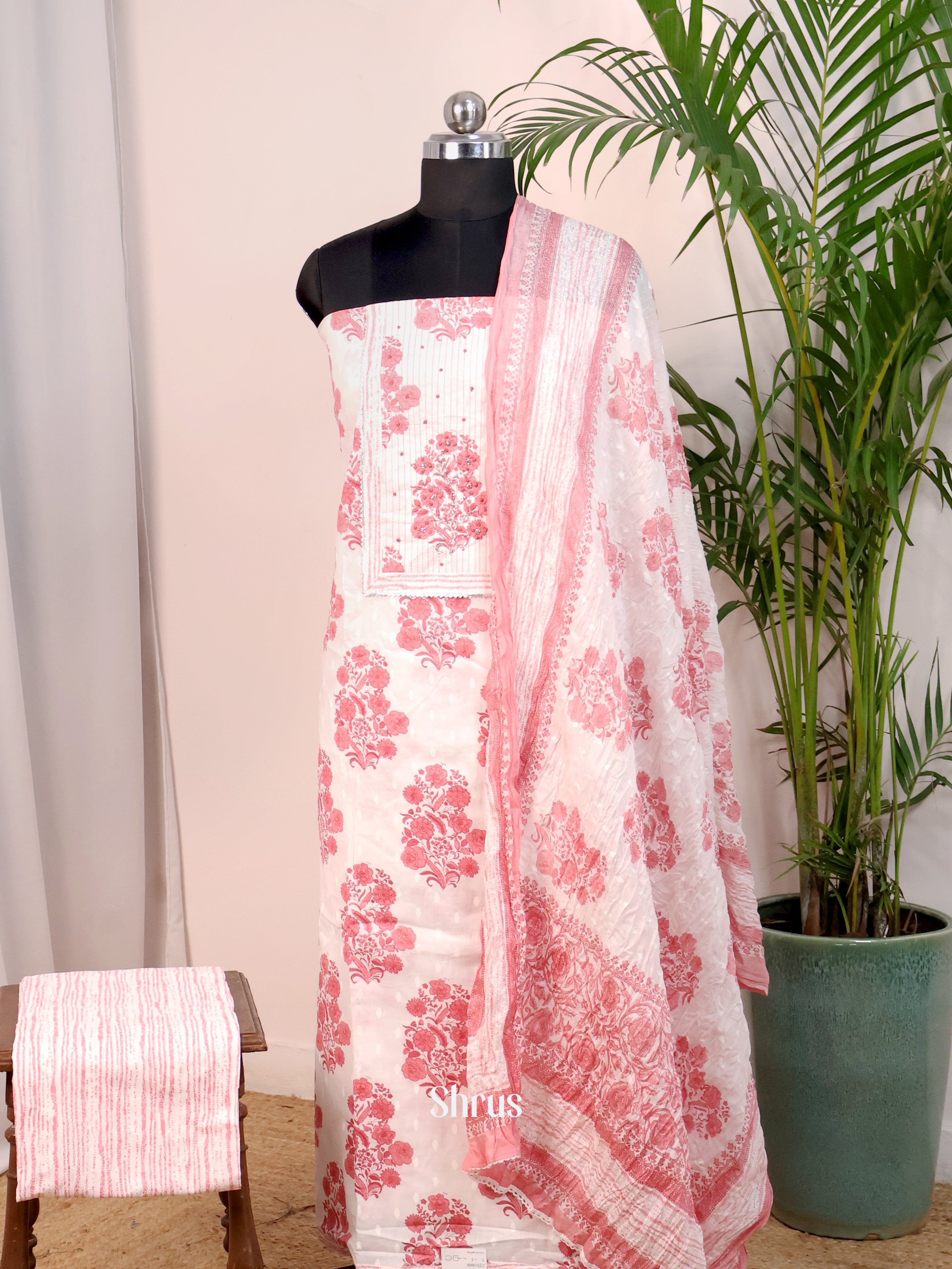 Cream & Red - Cotton salwar - Shop on Shrus.com