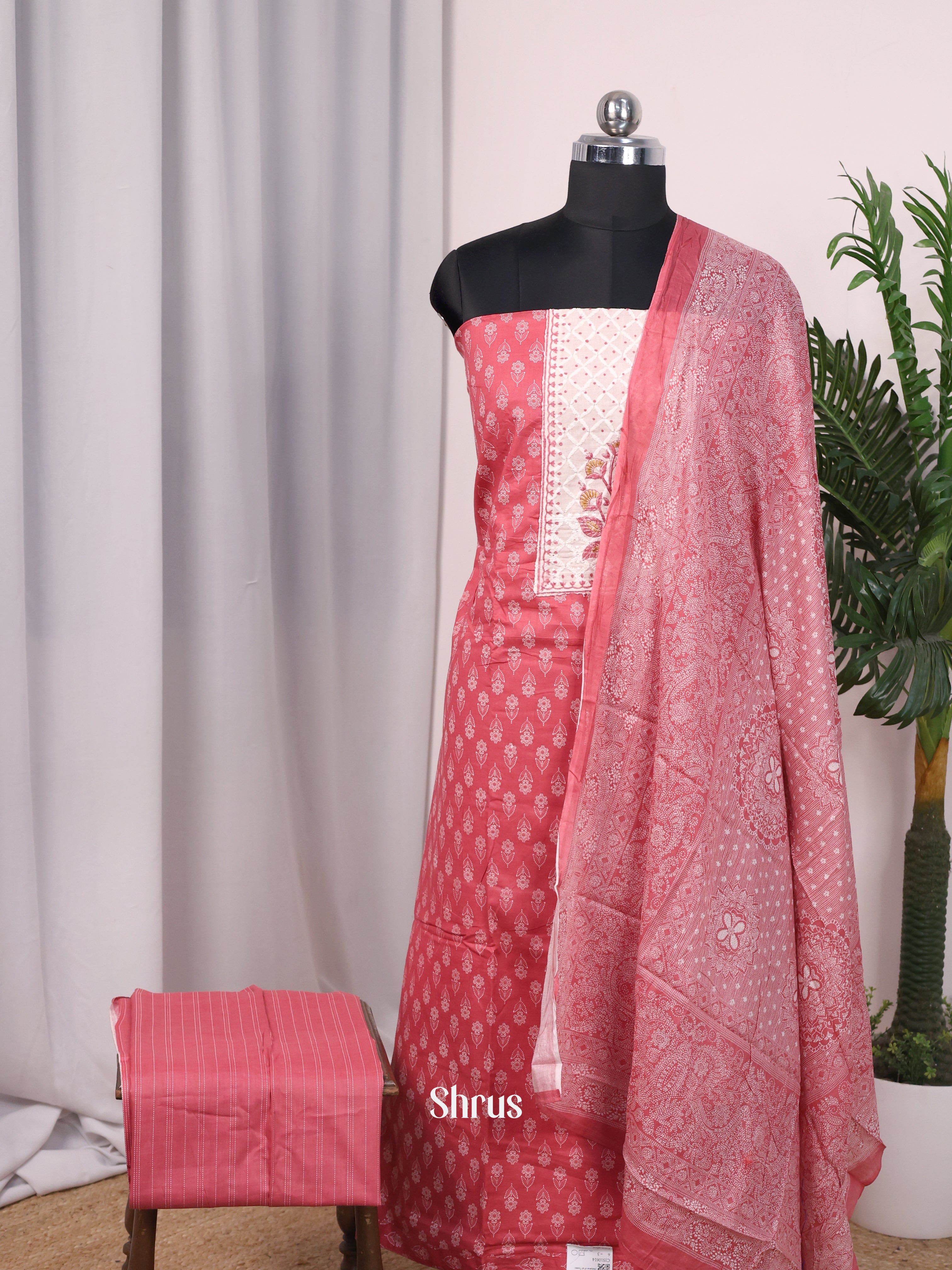 Pink- Cotton salwar - Shop on Shrus.com